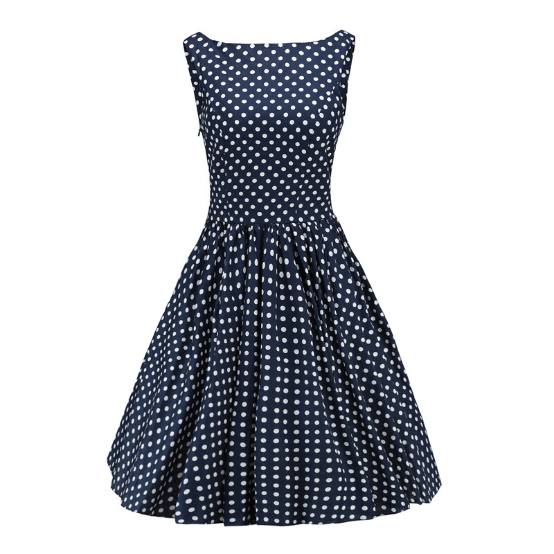 Retro Rockabilly 50s 60s Swing Vintage Dress Casual Print Floral Polka Dot Dress