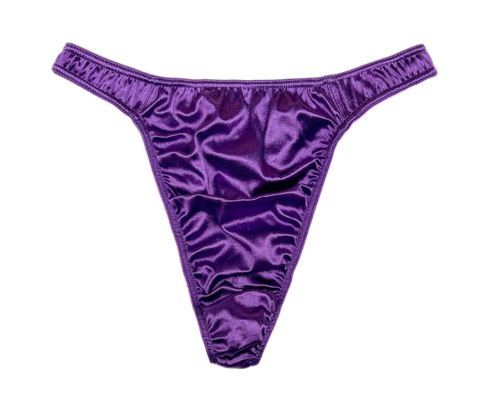 Second Skin Satin Thong Purple XL