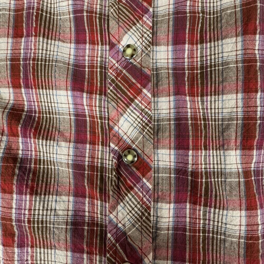 Walls VTG Ranch Wear Western Shirt Womens Cowgirl Pearl Snap Up Red Rodeo M