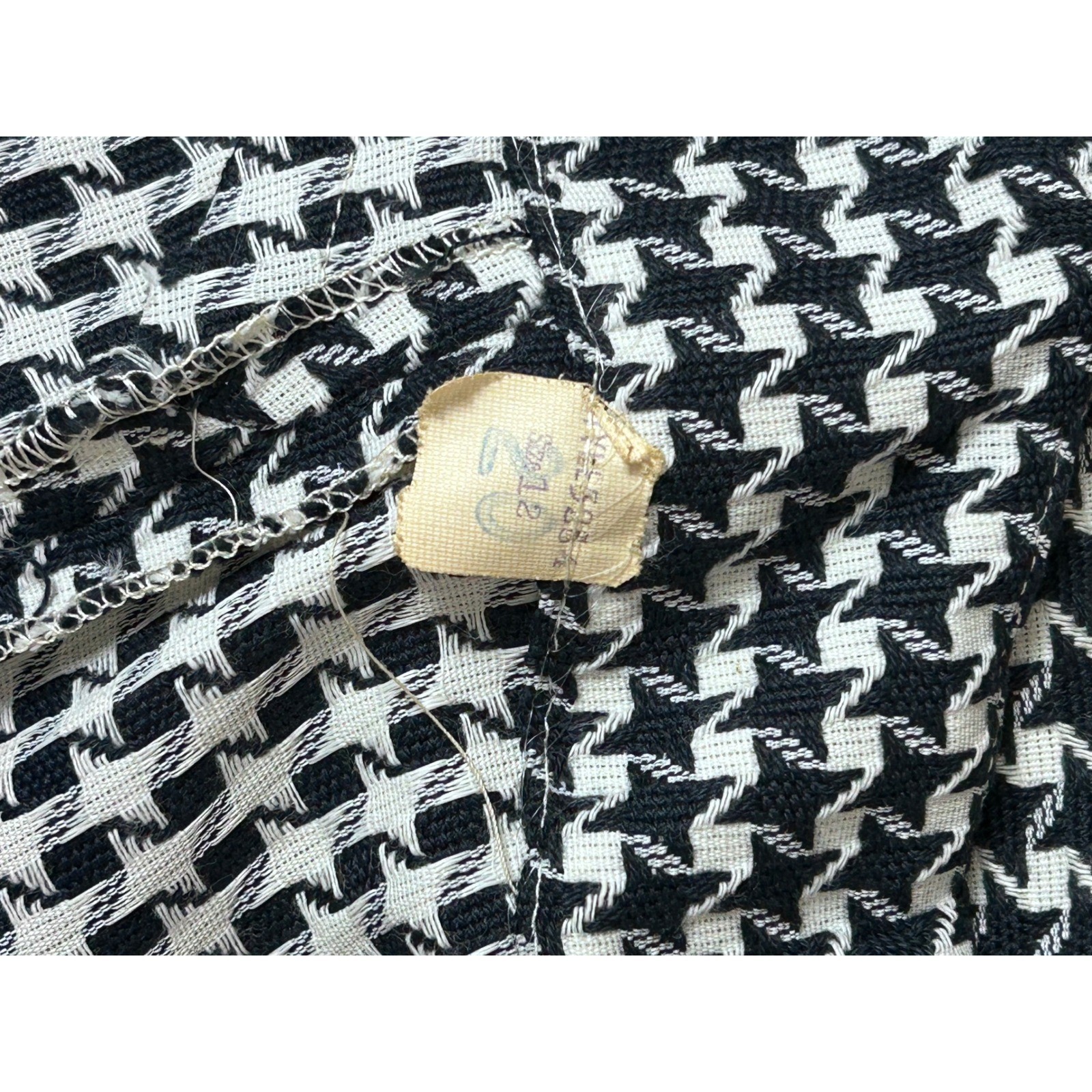 Vintage Herman Marcus Black White Houndstooth Vest and Pleated Skirt Set Size 12