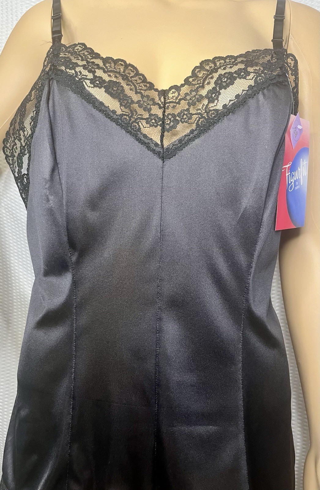 Vtg Figurfit Sexy Pinup Teddie DuPont Antron Nylon III USA Lace Nightie Sz 38