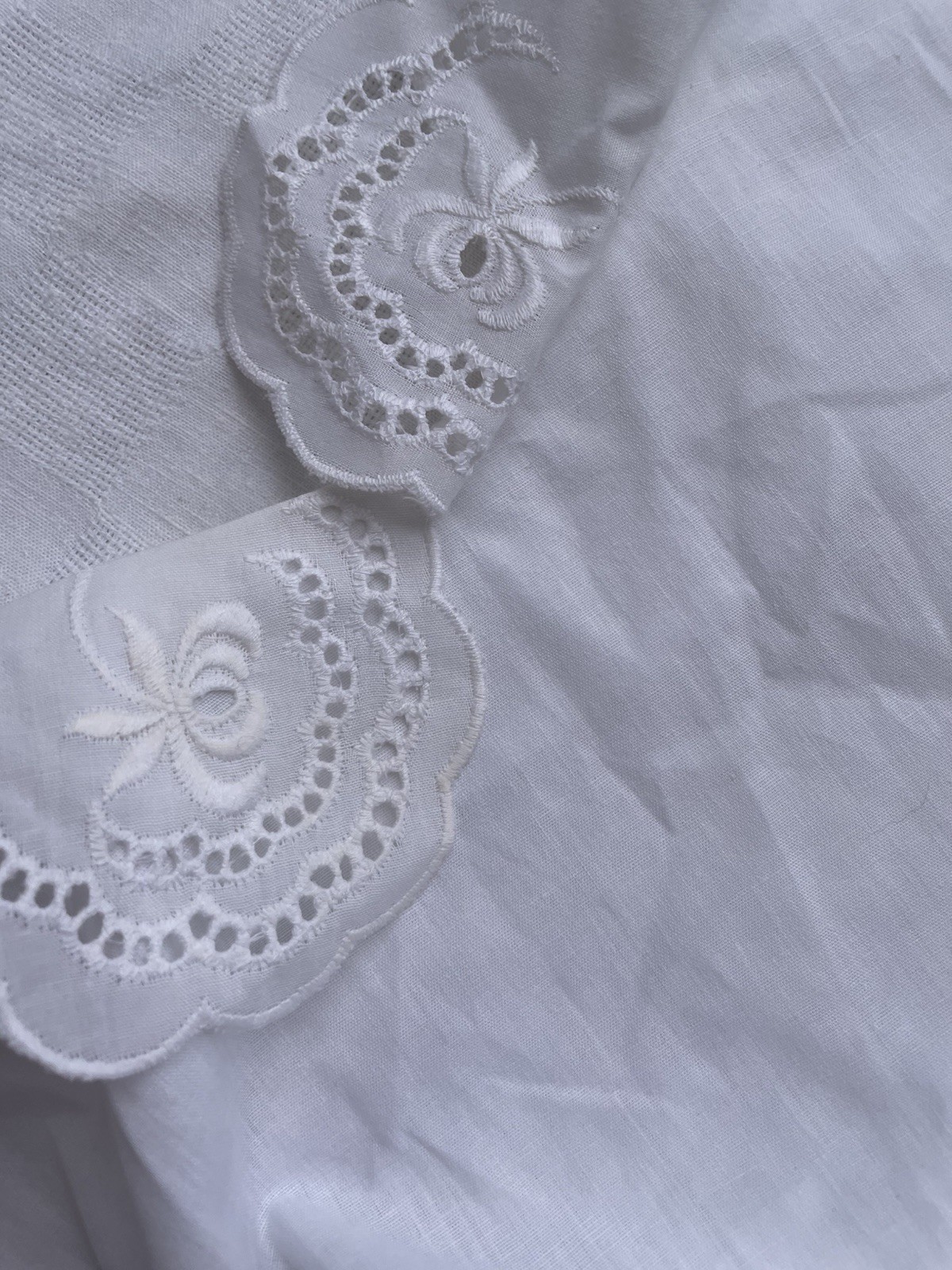 Vintage Cutwork Lace Cotton Dickey Collar Princess Diana White Cottagecore 80s