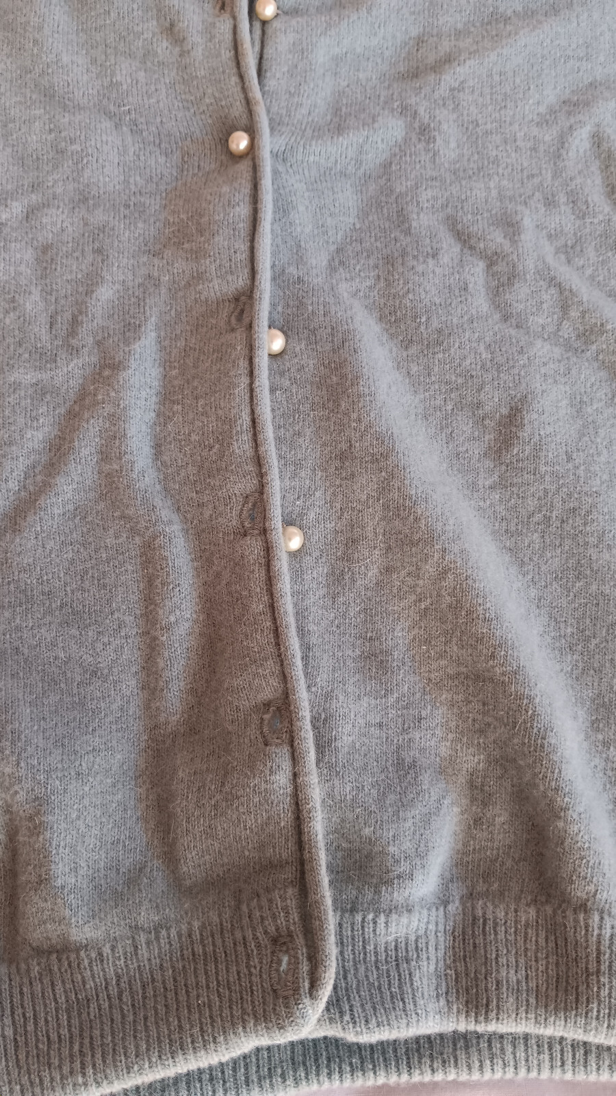 VINTAGE 1958 TAMI KNITWEAR LAMBSWOOL LIGHT BLUE CARDIGAN SWEATER PEARL BUTTON GD