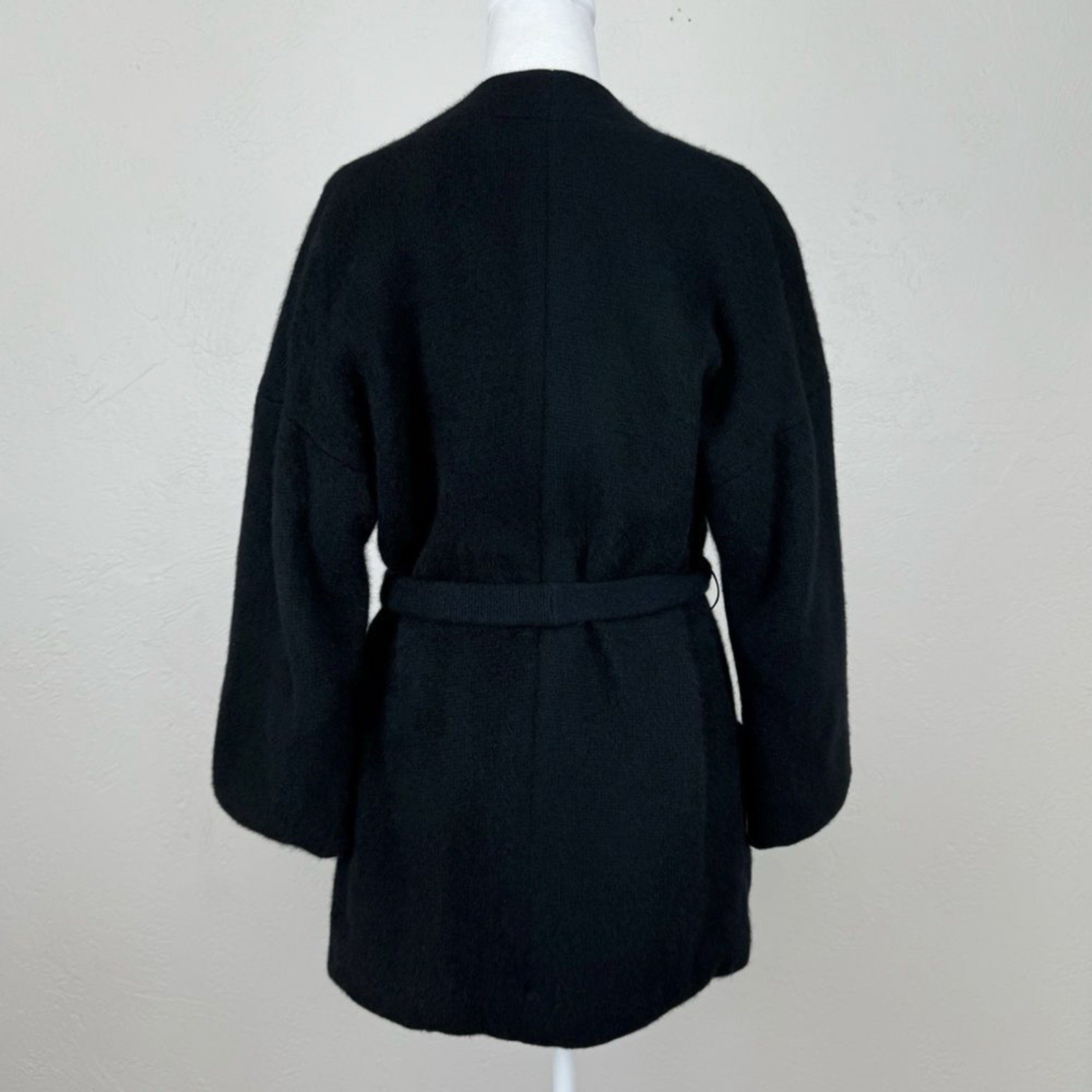 Rare Valentino 1960s Vintage Kimono / Smoking Jacket Style Wrap Jacket Black S/M