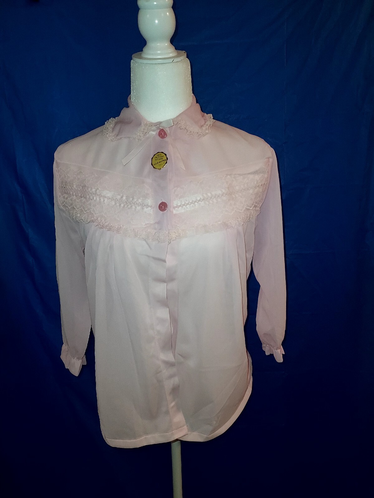 VTG Kickaway 3/4 Sleeve Light Pink Bed Jacket Size Small Vintage NOS NWT