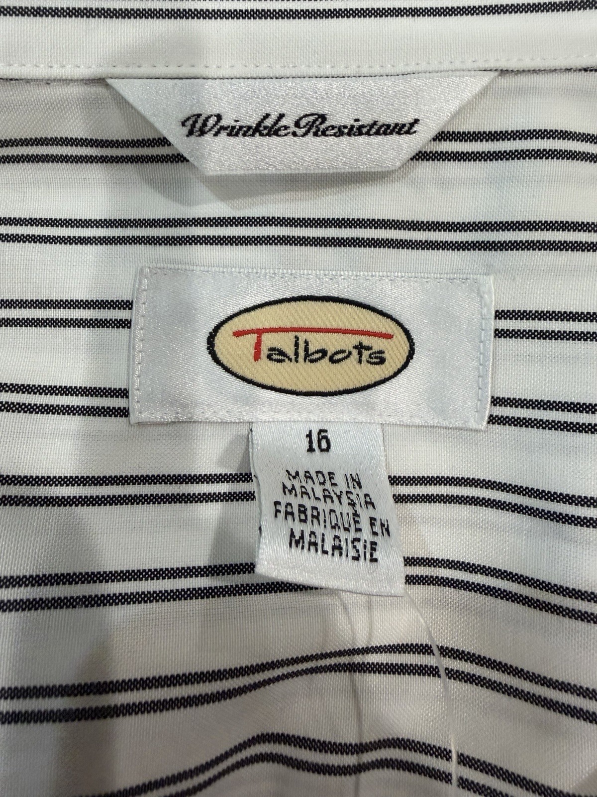Talbots Vintage Wrinkle Resistant Sleeveless Collared Button Closure Shirt Sz 16