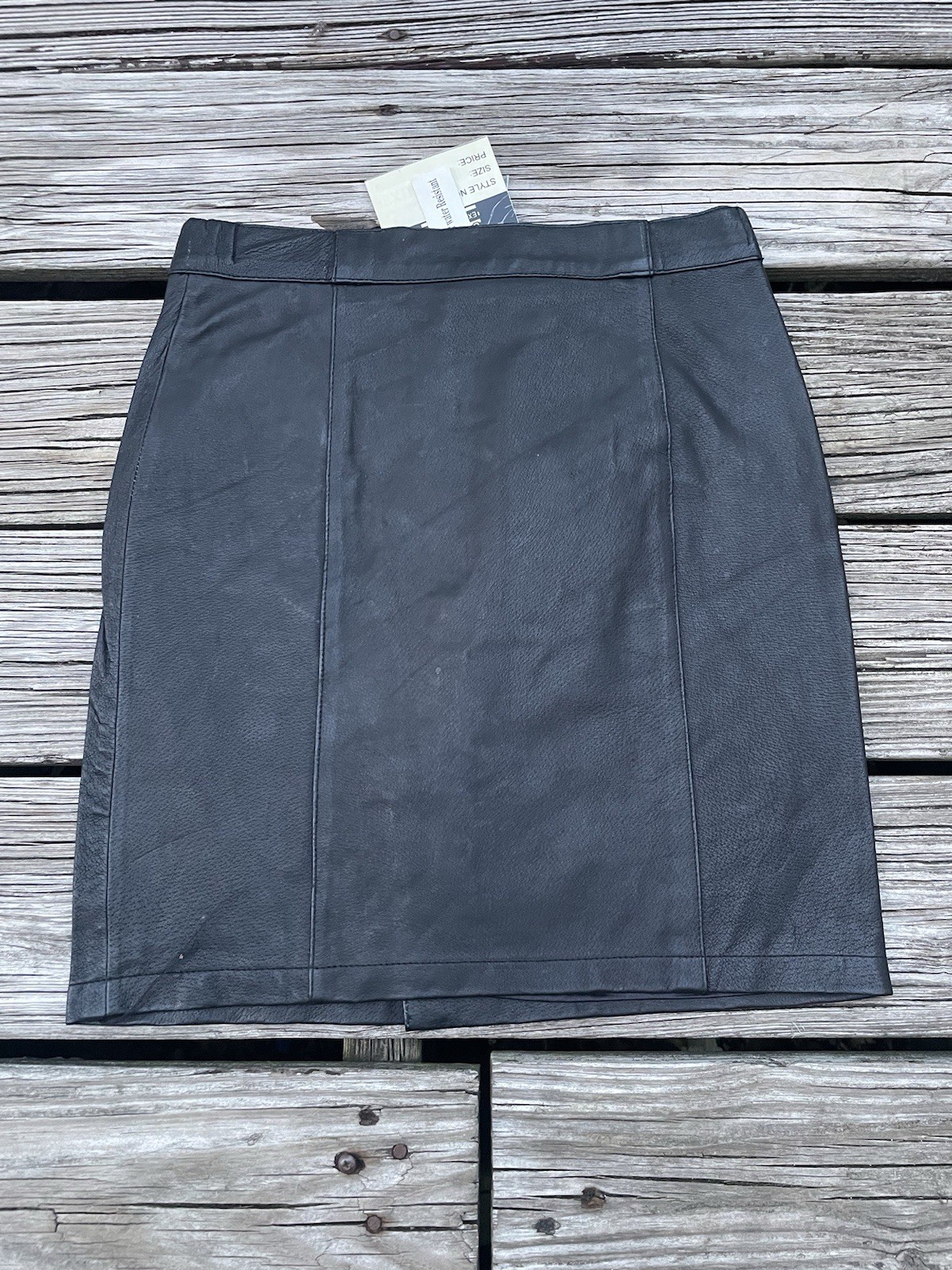 Vtg Extreme Biker Leather Skirt Women’s Boho Biker Grunge 90s Glam Rock 3/4