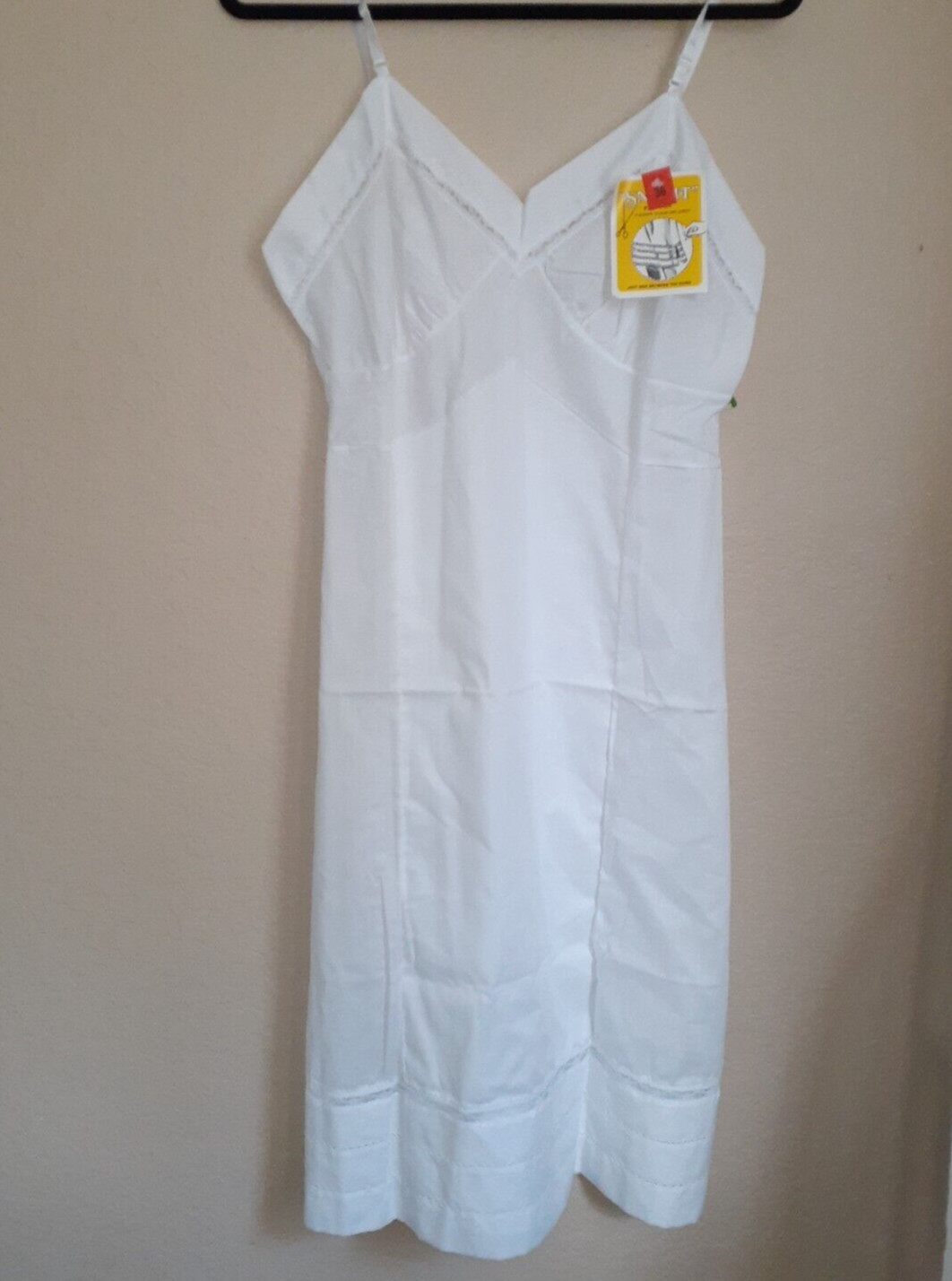 Vintage Figurfit Indera Women’s Full Slip Lingerie Snip-it White Laced Size 36