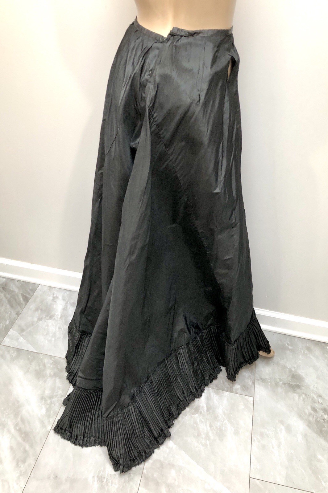 ANTIQUE VICTORIAN Early 1900s GIBSON GIRL PINK+Black JET SEQUIN BEADED 3Pc GOWN
