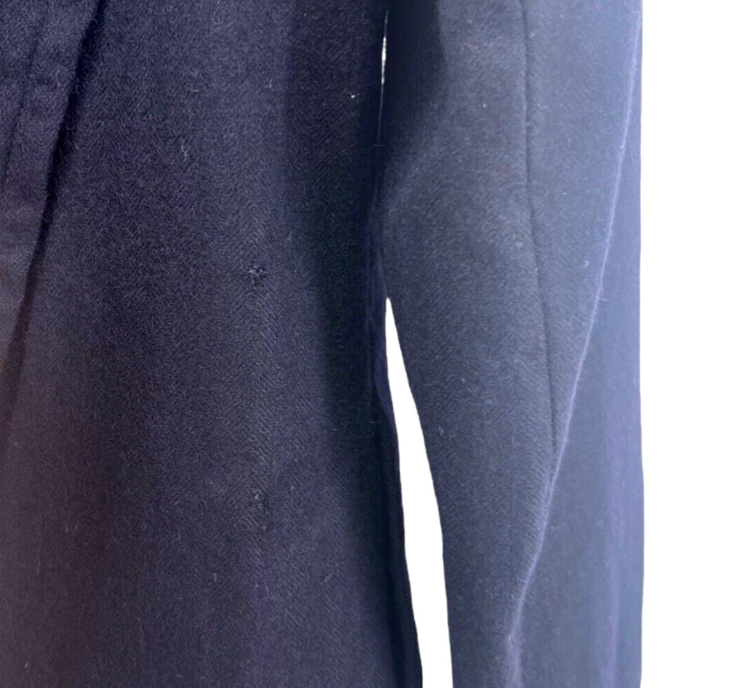 Harve Benard Jacket Womens 2 Blue Cropped Blazer Asymmetrical 1980s Vintage