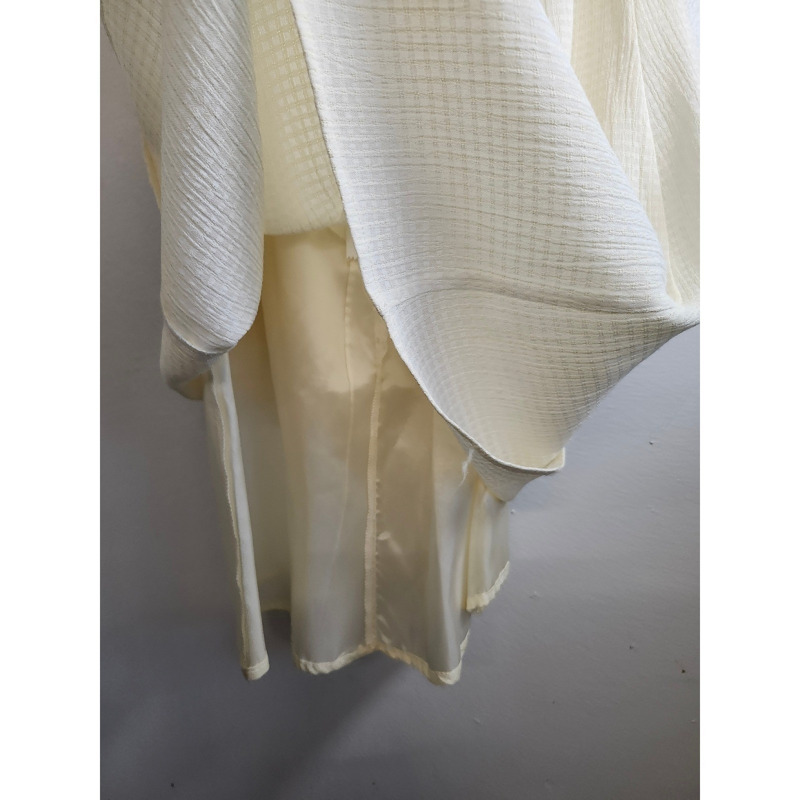 Vtg 90s Y2K A-List by Wrapper Dress Junior 9/10 Fits Small Cream Waffle Knit Mod