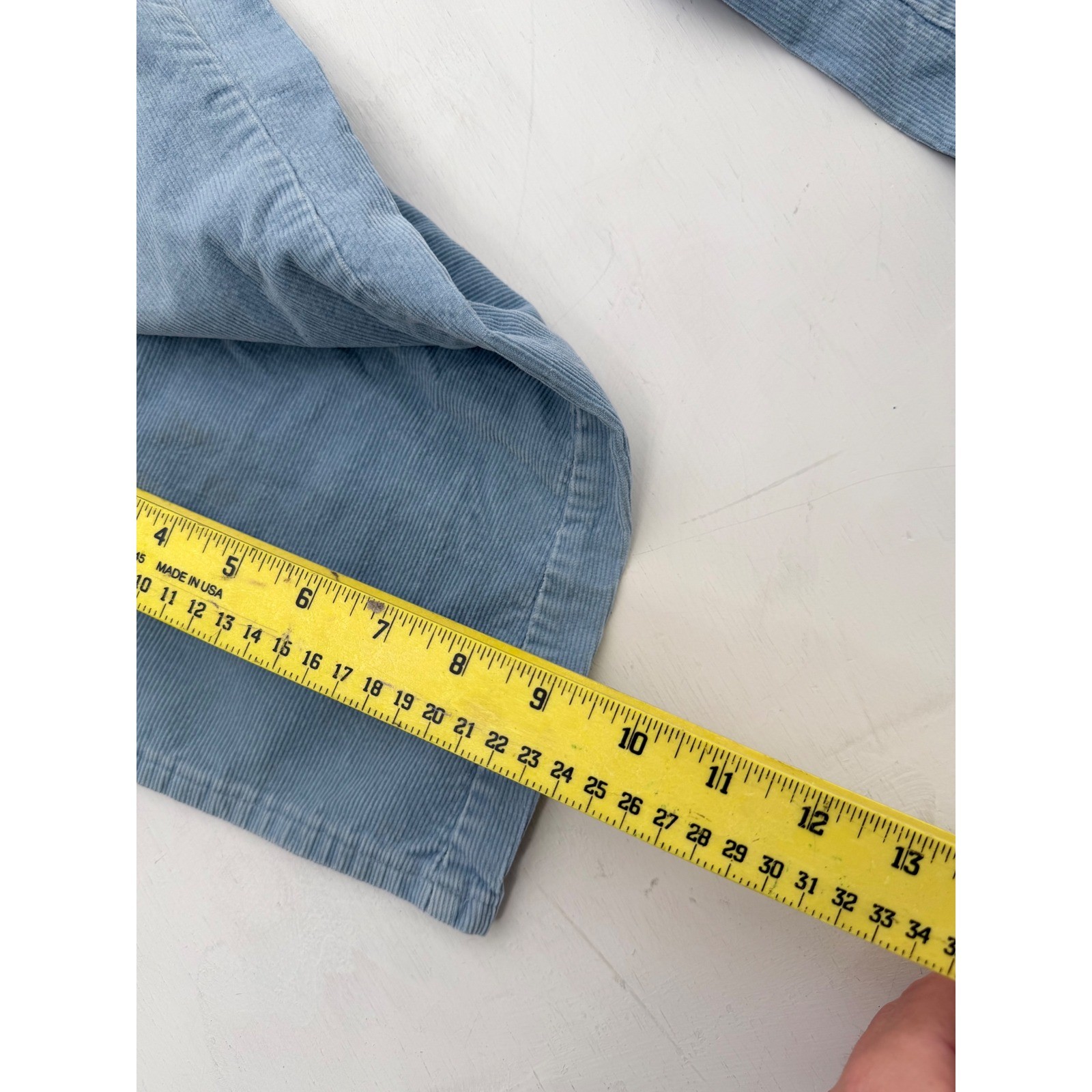 Vintage Big Yank Blue Corduroy Bell Bottom Flare Pants High Rise 26×30 Scovill