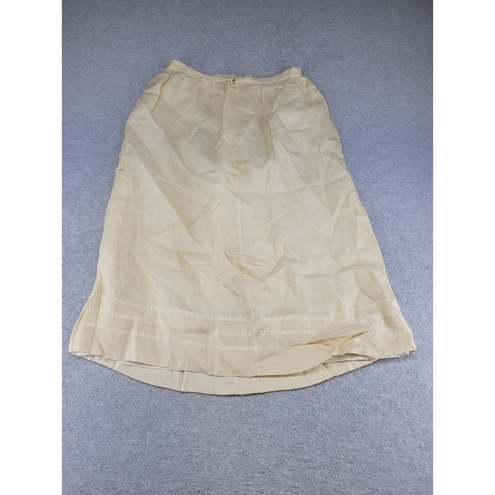 Vintage Cloak of Many Colors Linen Skirt Set Cream Lace Victorian Revival