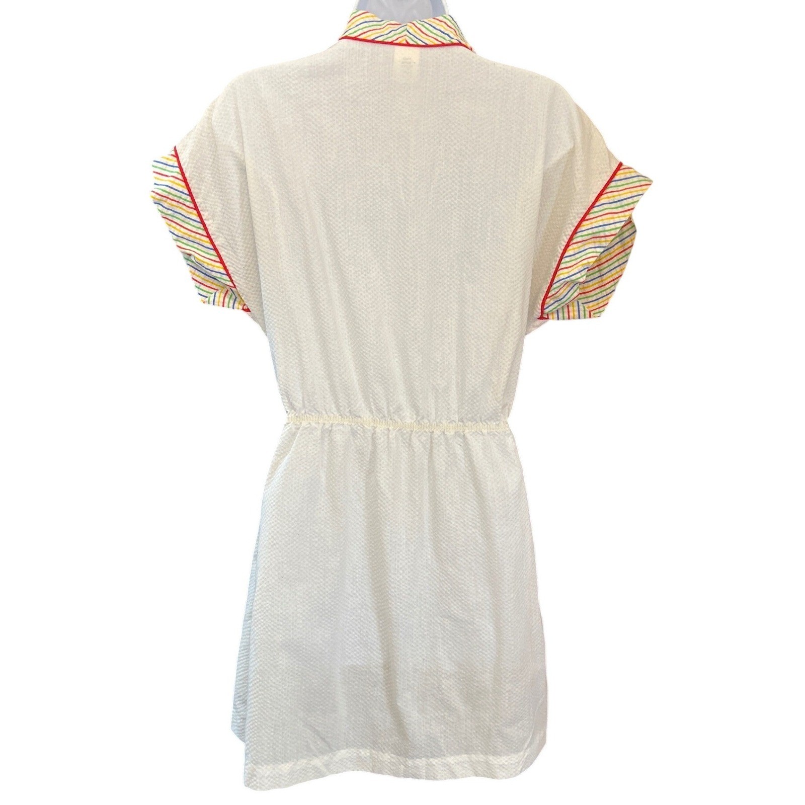 70s Jodie Arden Rainbow Seersucker Robe Rainbowcore Retro Loungewear Kitsch