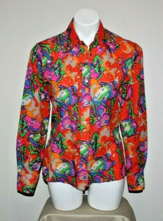 Vintage ACTING UP by ACT III Womens Multicolor Top Blouse Size 12