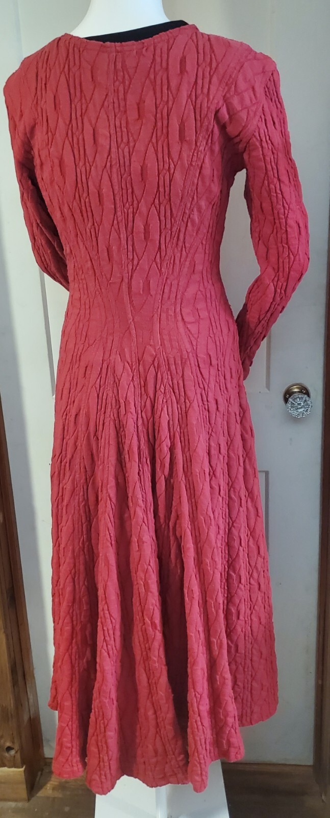 VTG 80s KAREN ALEXANDER Red Snap Up A Line Style Dress Sz S Read Description
