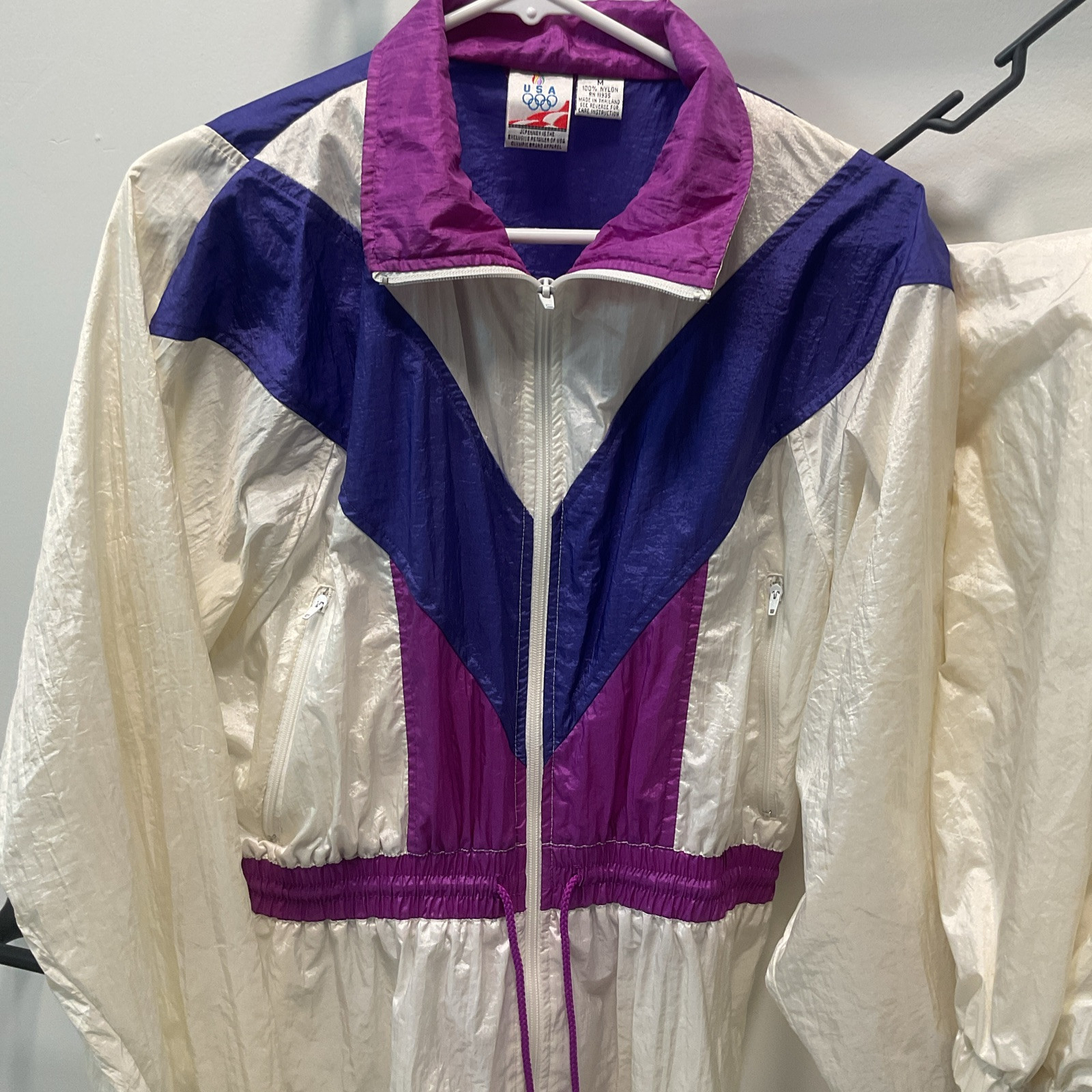 VTG 90s Olympic Tracksuit Wind Suit Wind Breaker Pants Team USA JC Penney Sz M