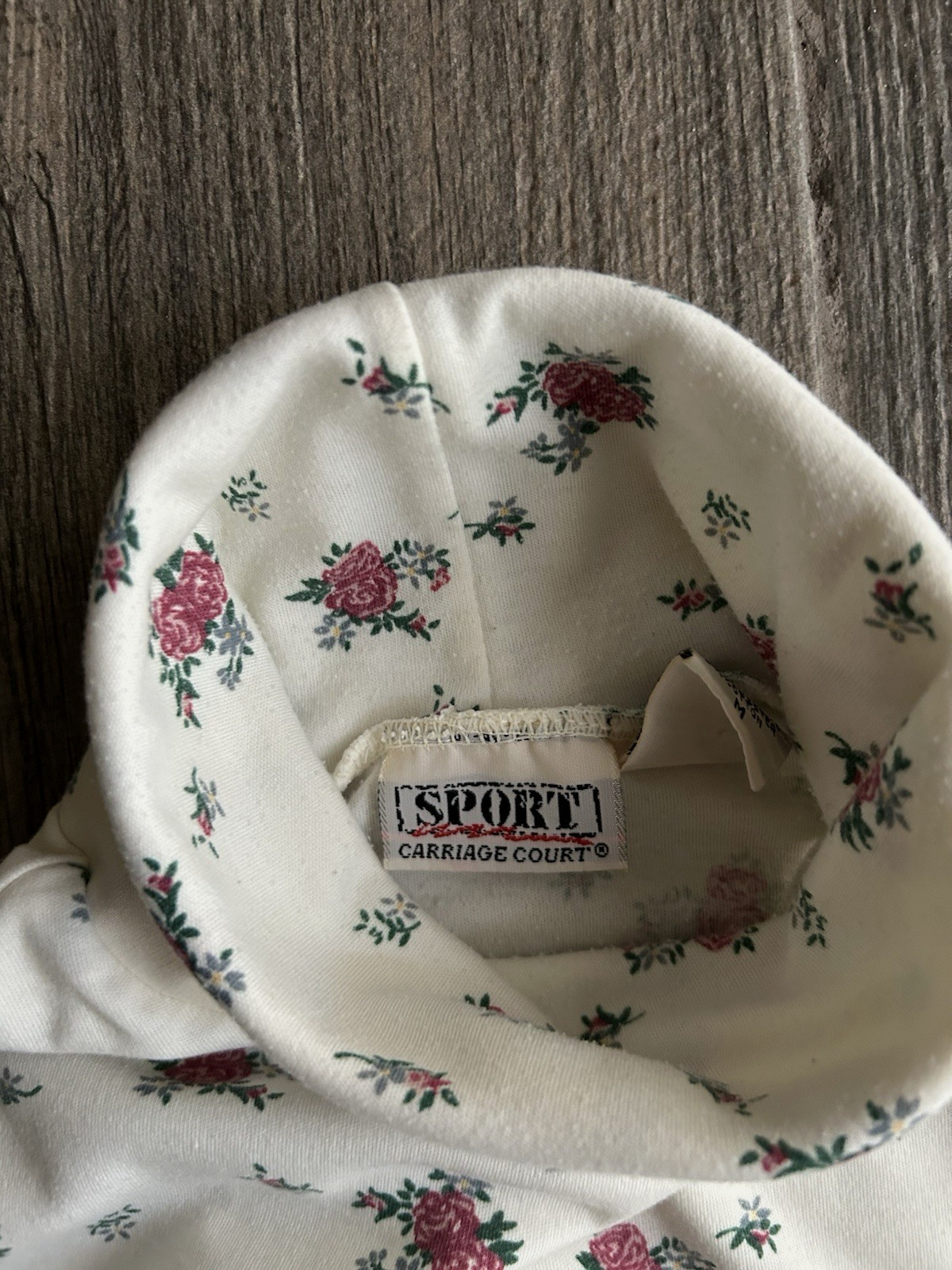 Vintage 80’s Carriage Court-Sport- Women’s-Med-Floral Turtleneck Pullover