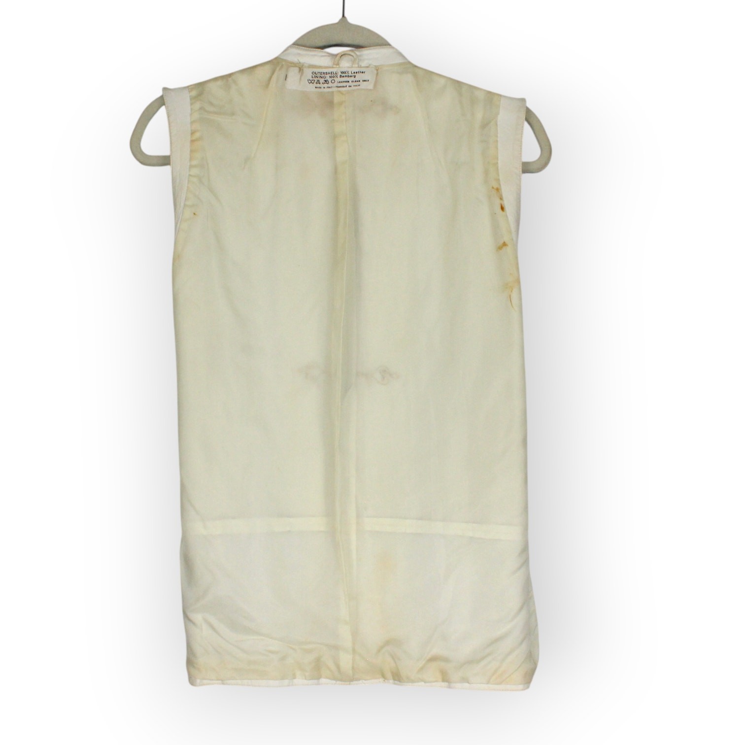 Vintage 1981 Gianni Versace Leather Vest PrimaveraEstate Calfskin Italy 40 Ivory