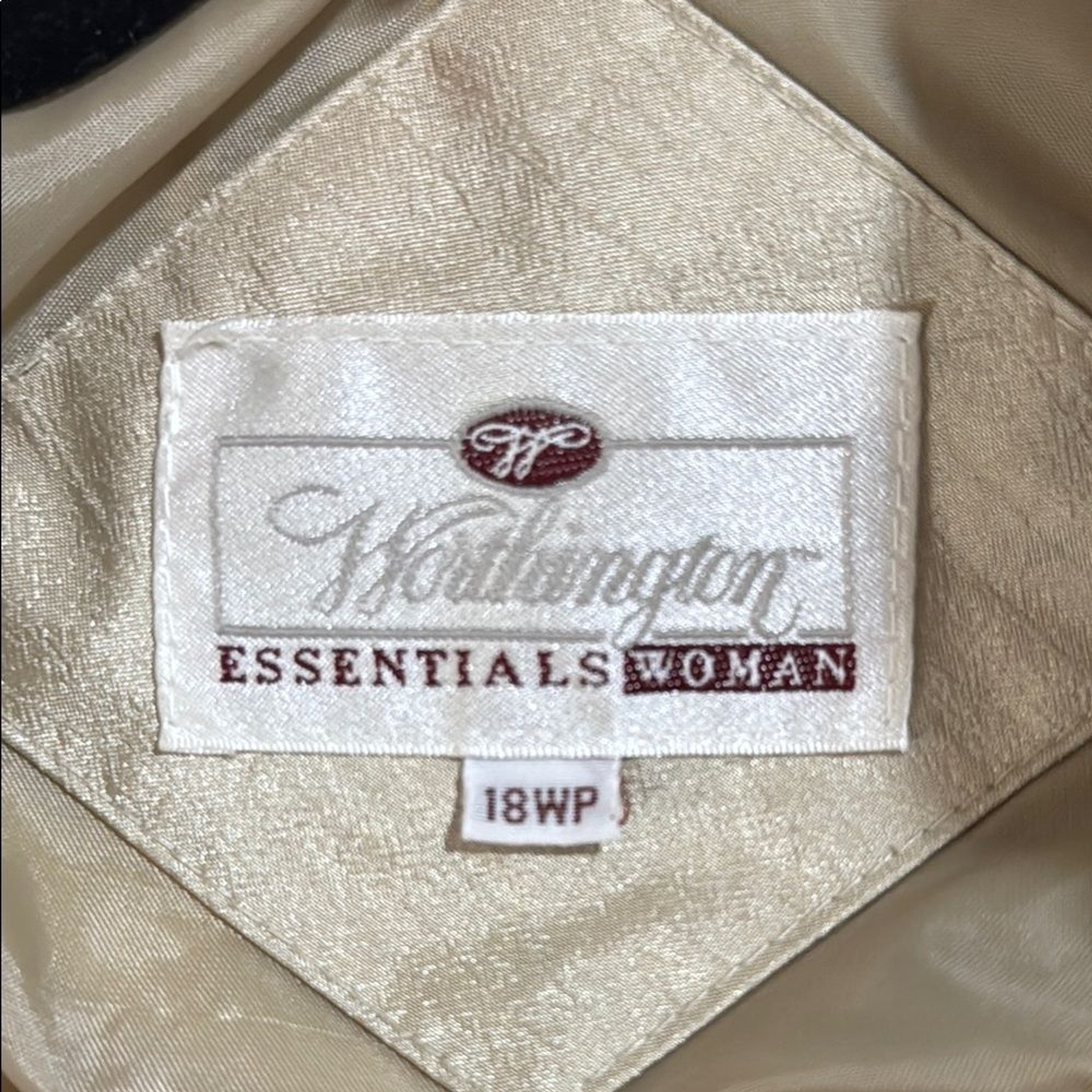 Worthington Essentials Long Beige Tan Trench Rain Coat 18WP Womens Rubber Back