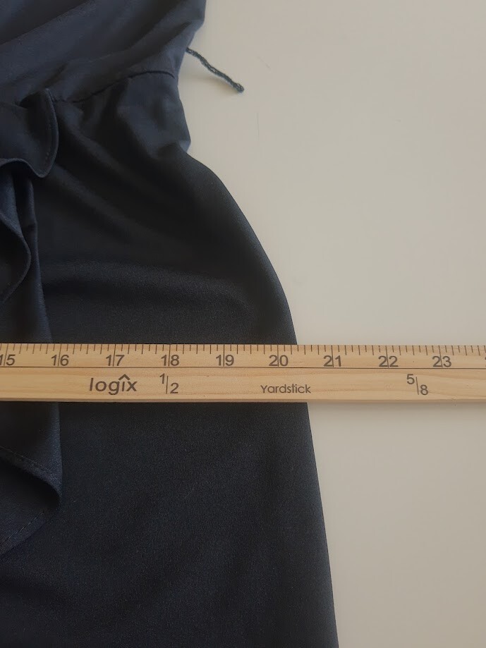 Vintage Alison Peters Black Wrap Ruffle Dress Size Classic Little Black Dress