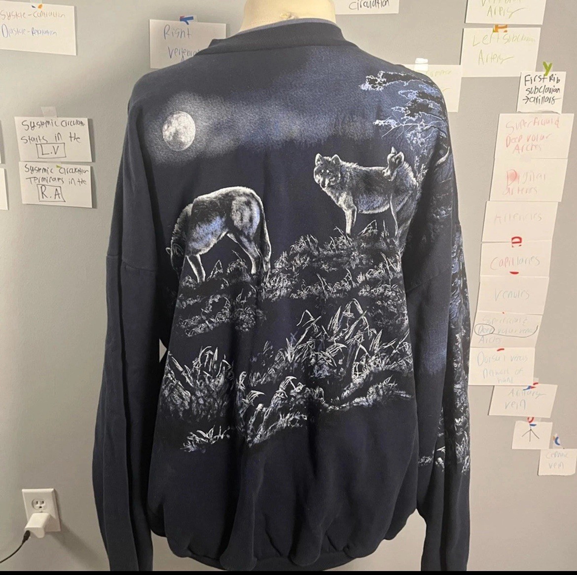 Wolves Wolf Sweatshirt Vtg Full Moon Art Unlimited Sportsware Women’s XXXL