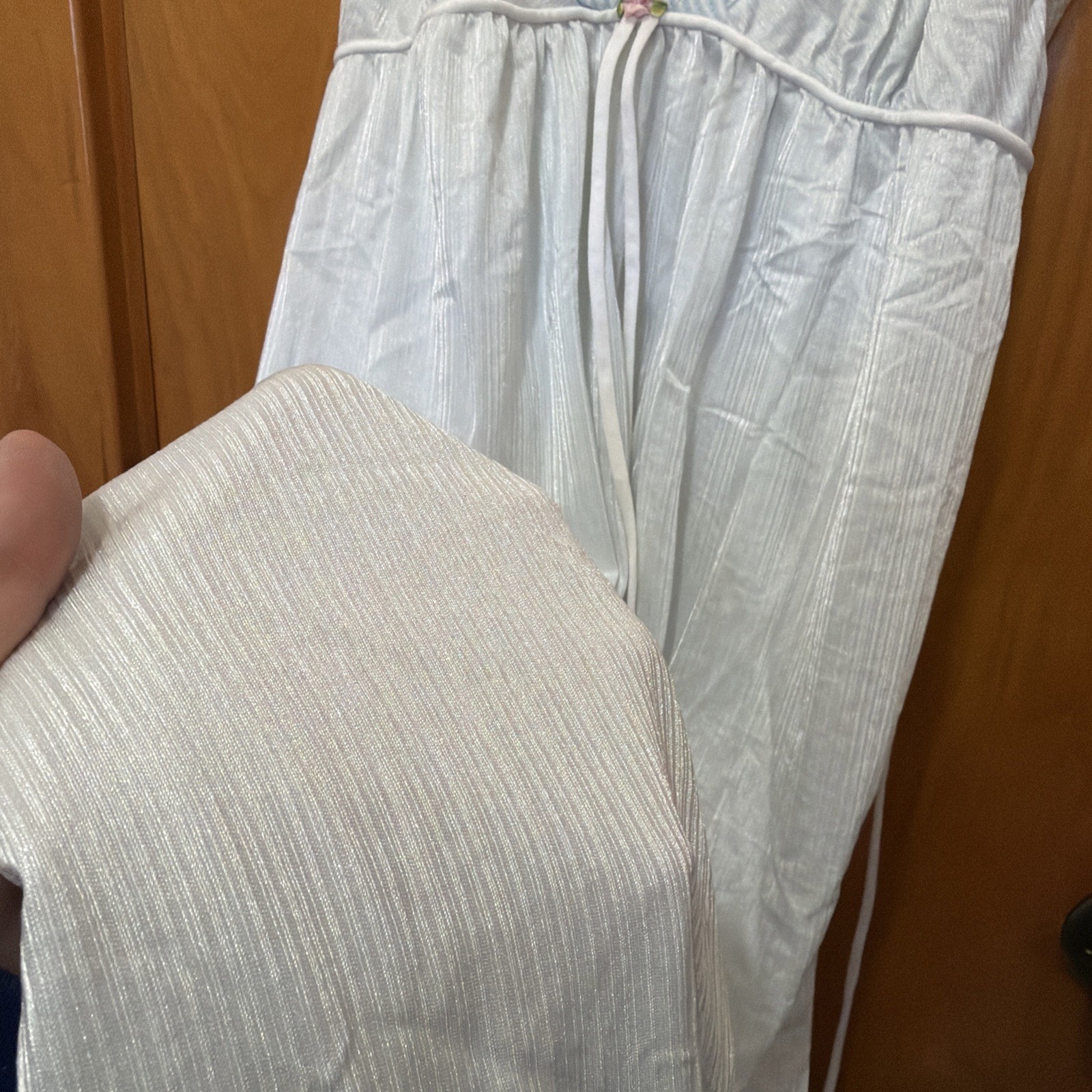 Vintage Val Mode lingerie Nightgown Soft blue Sz Small Slip dress Feminine