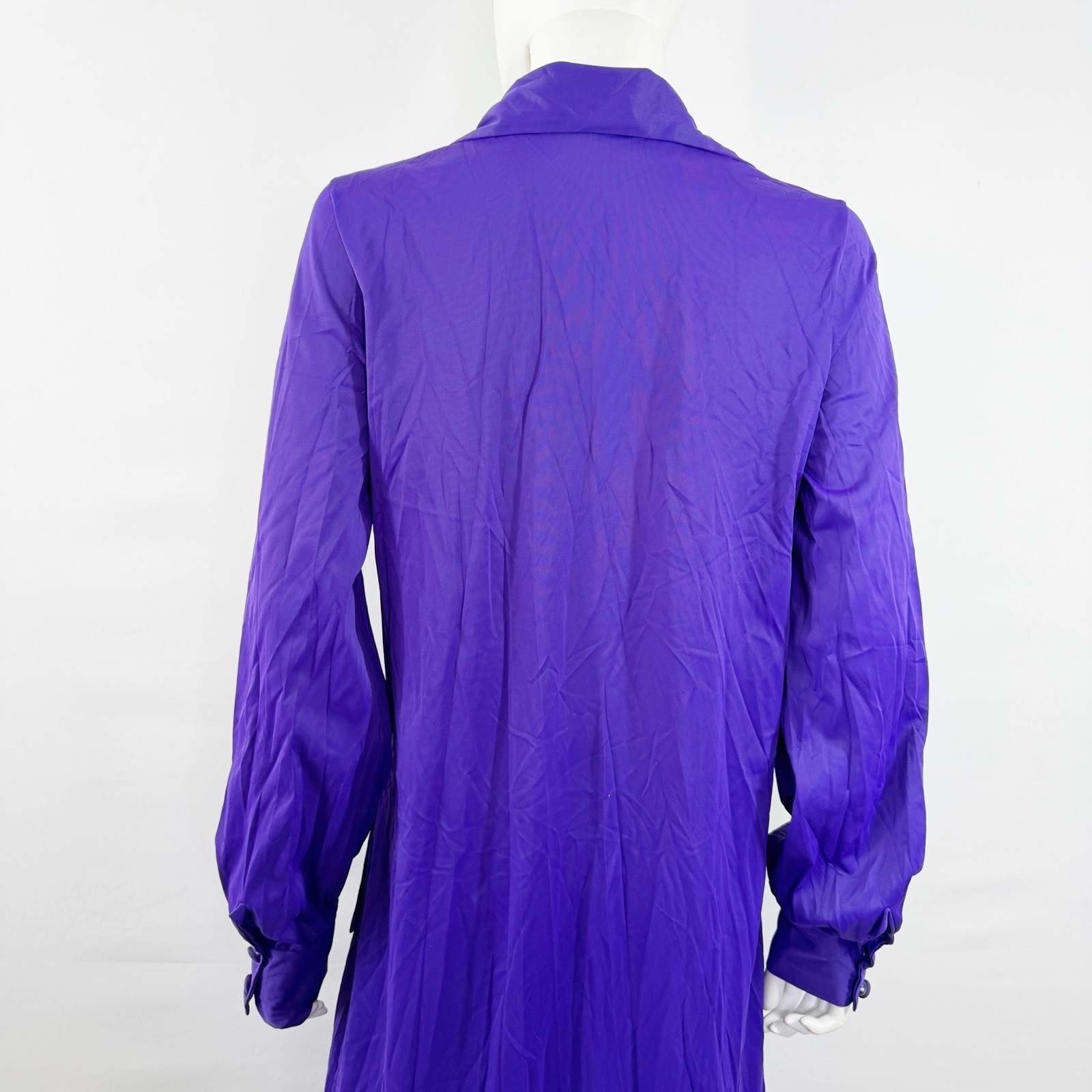Vintage Le Voy’s Purple Shirt Maxi Dress Size M Casual Modest Classic Collared