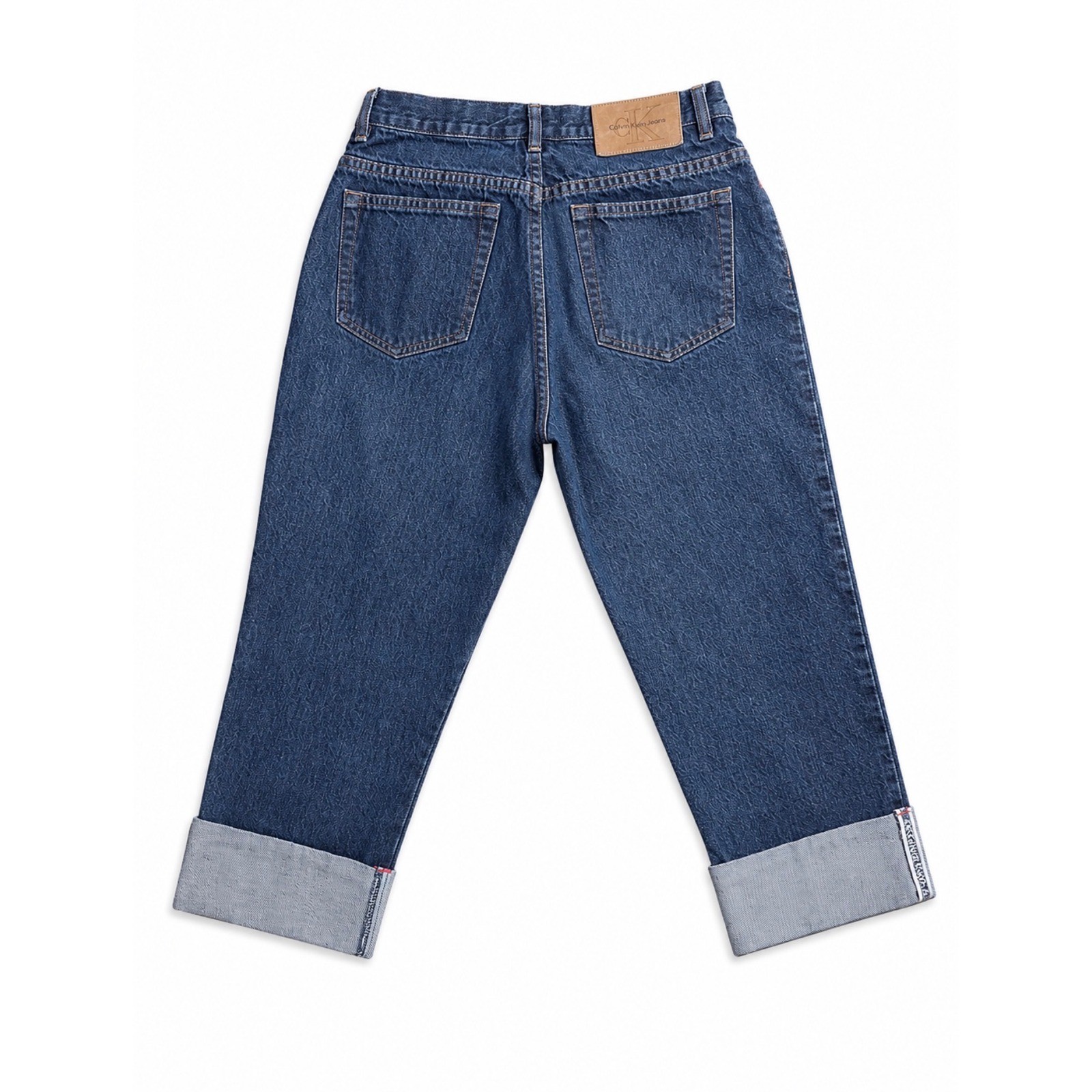 Vintage Calvin Klein Selvedge Jeans Women’s Size 8 Dark Wash Cuffed Crop Cotton