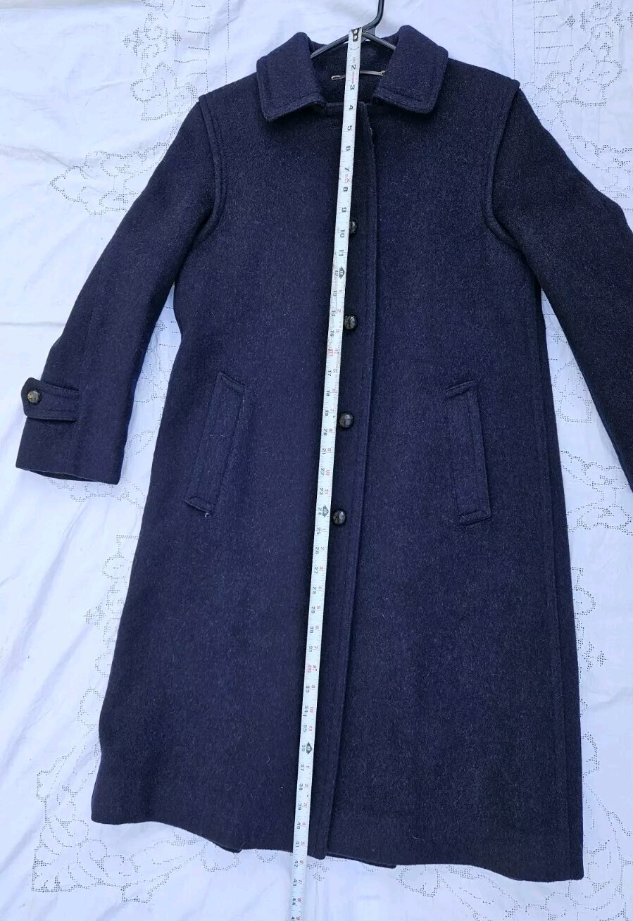 Women’s SALKO Austria Alpaca Wool Loden Tirol Blue Trench Coat Vintage Jacket