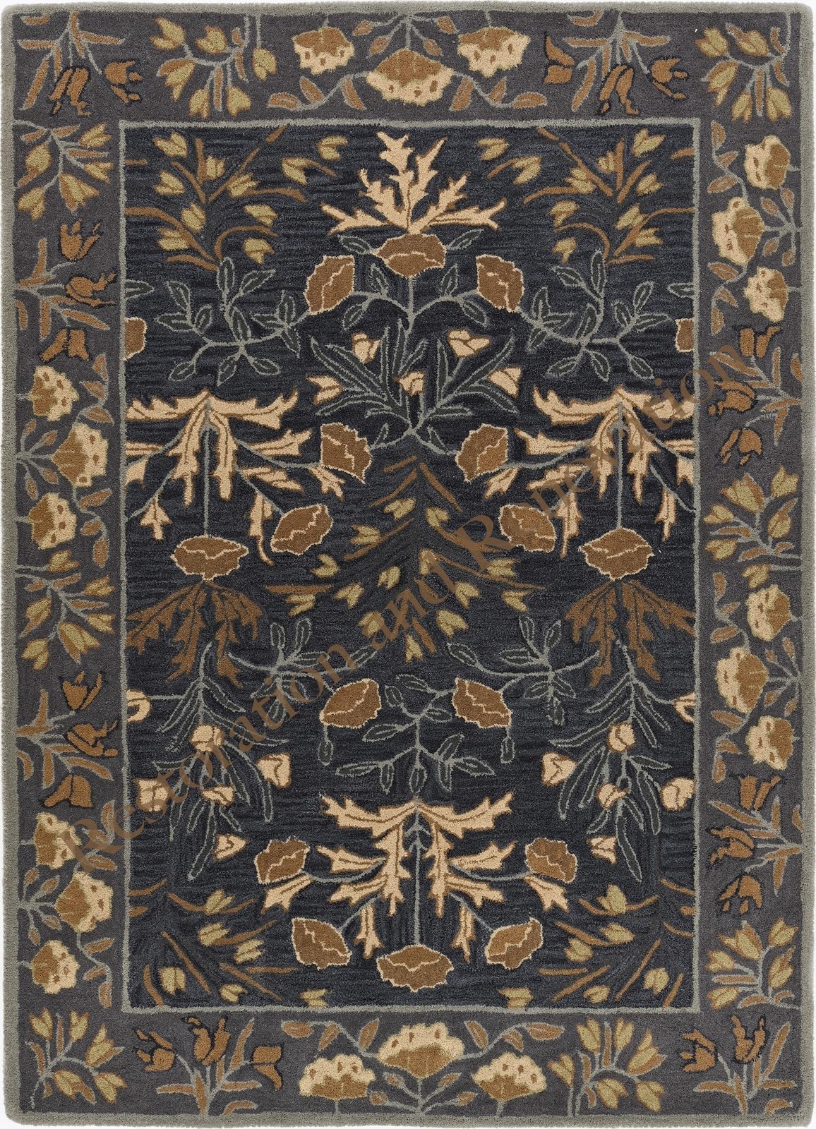 Restoration and Renovation Handmade Floral Adeline Beige/Blue Tulips Traditio…