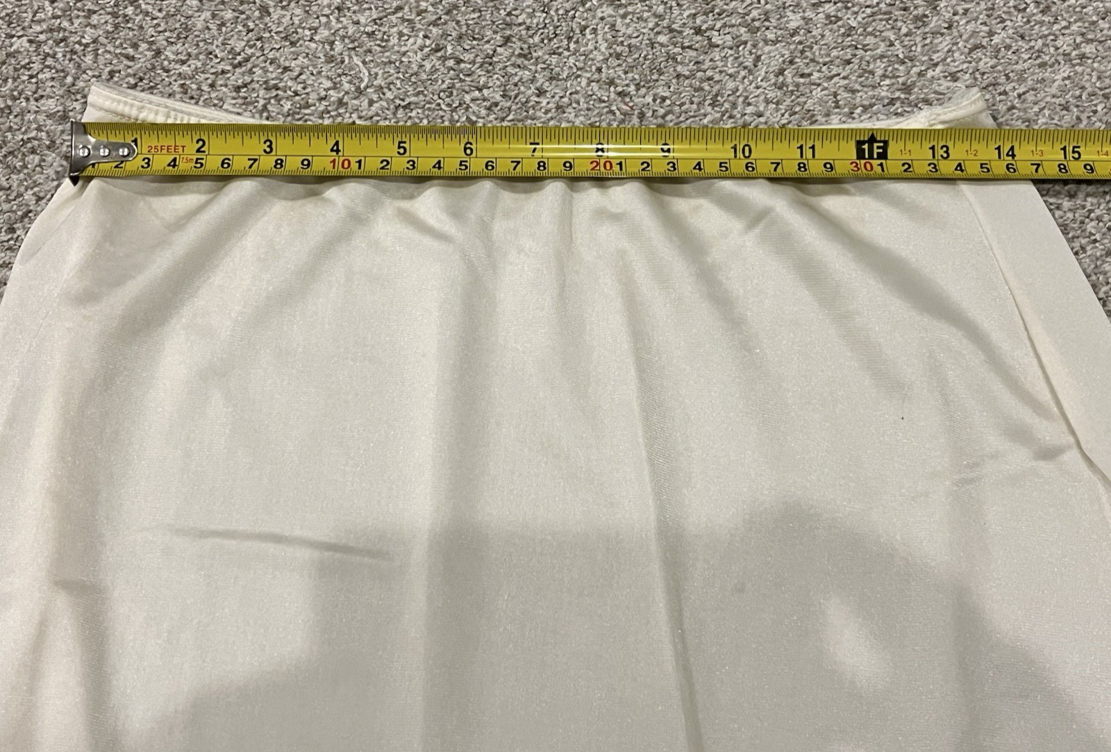 Vintage Greenco Maid Ivory Nylon Half-Slip w/ Lace Trim Made in USA Size Medium