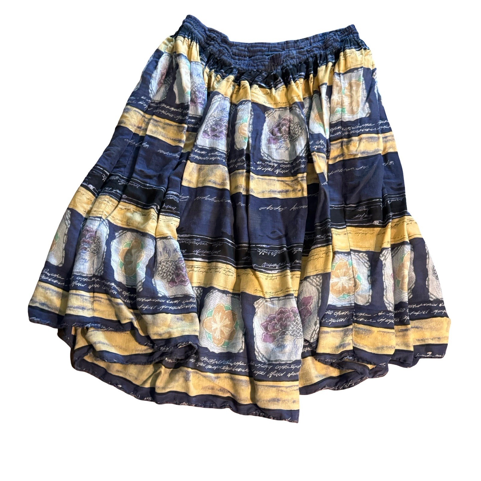 Vintage Adrian Jordan Indian Cotton Skirt Maxi Cottage Plus size 22/24 floral