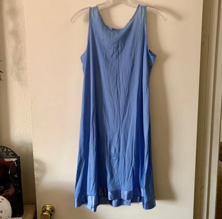 LOT of 3x Vintage Vanity Fair BLUE PINK AQUA Robe Slip Gown Nylon Nightgown SZ S