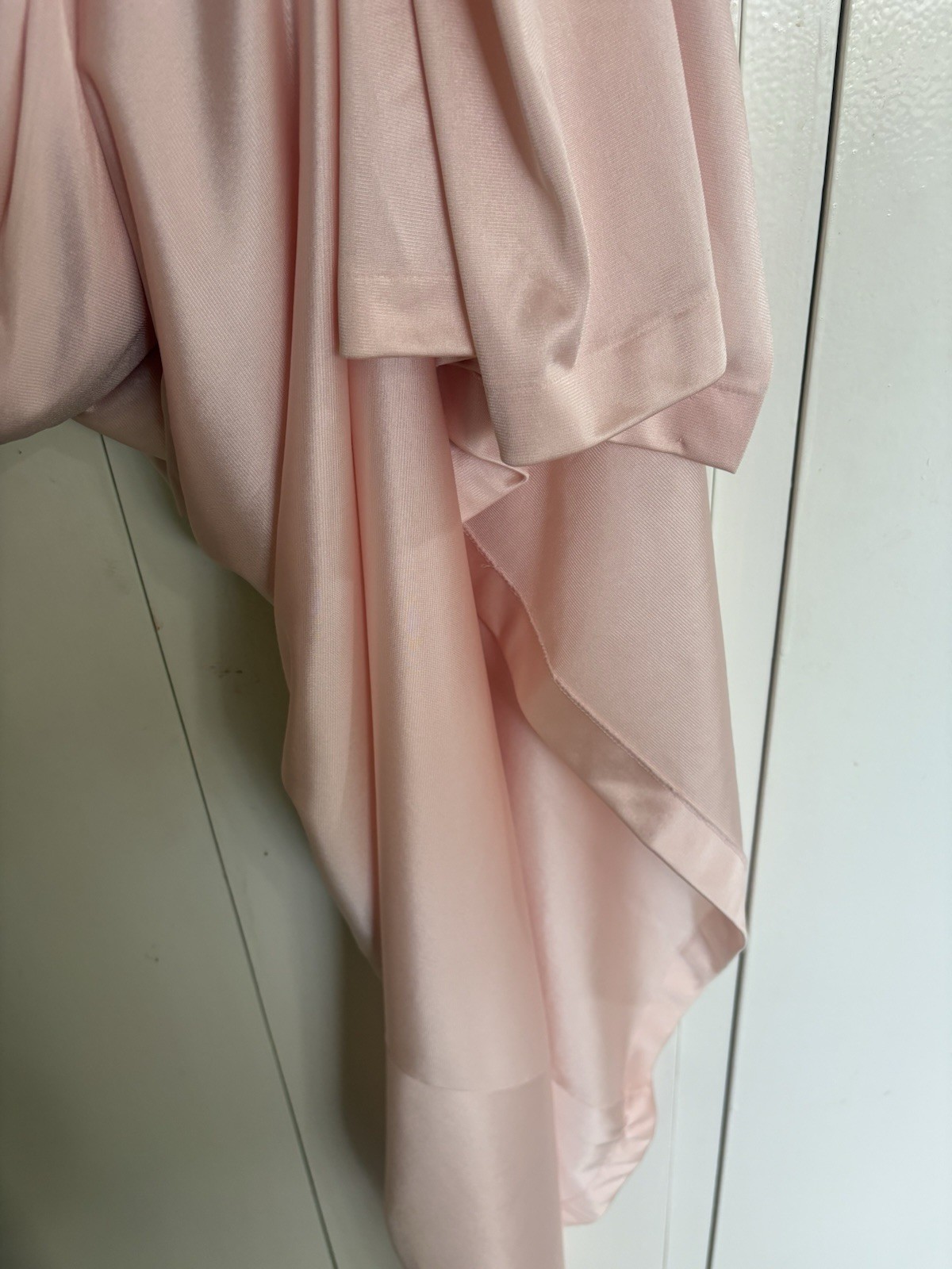 VINTAGE JOLIE TWO Pink Nylon Shiny Satin Maxi Robe Gown Medium M Floral Lace