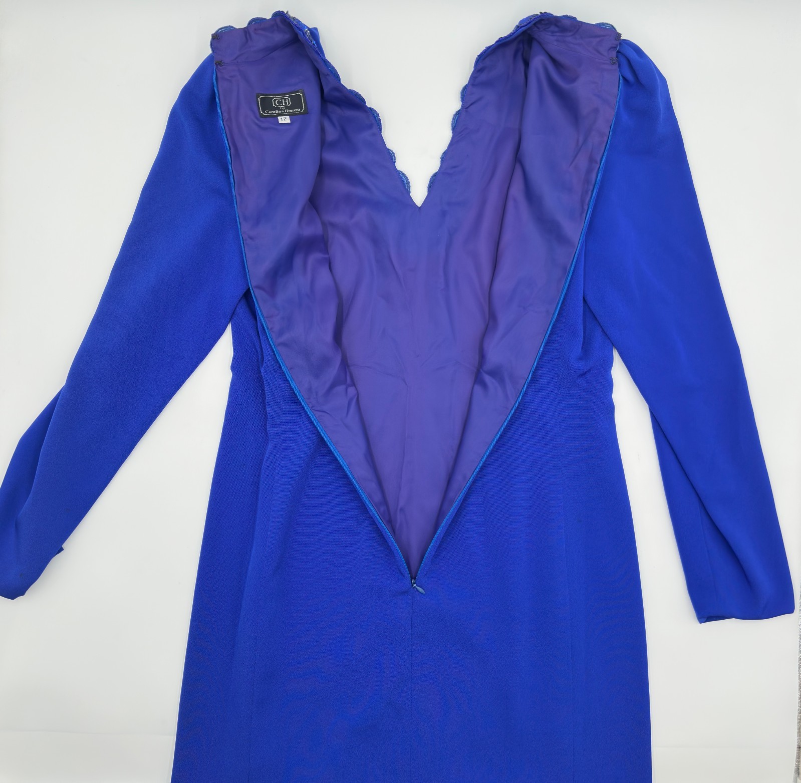Vintage CH by Carolina Herrera Royal Blue Beaded Cocktail Dress – Size 12