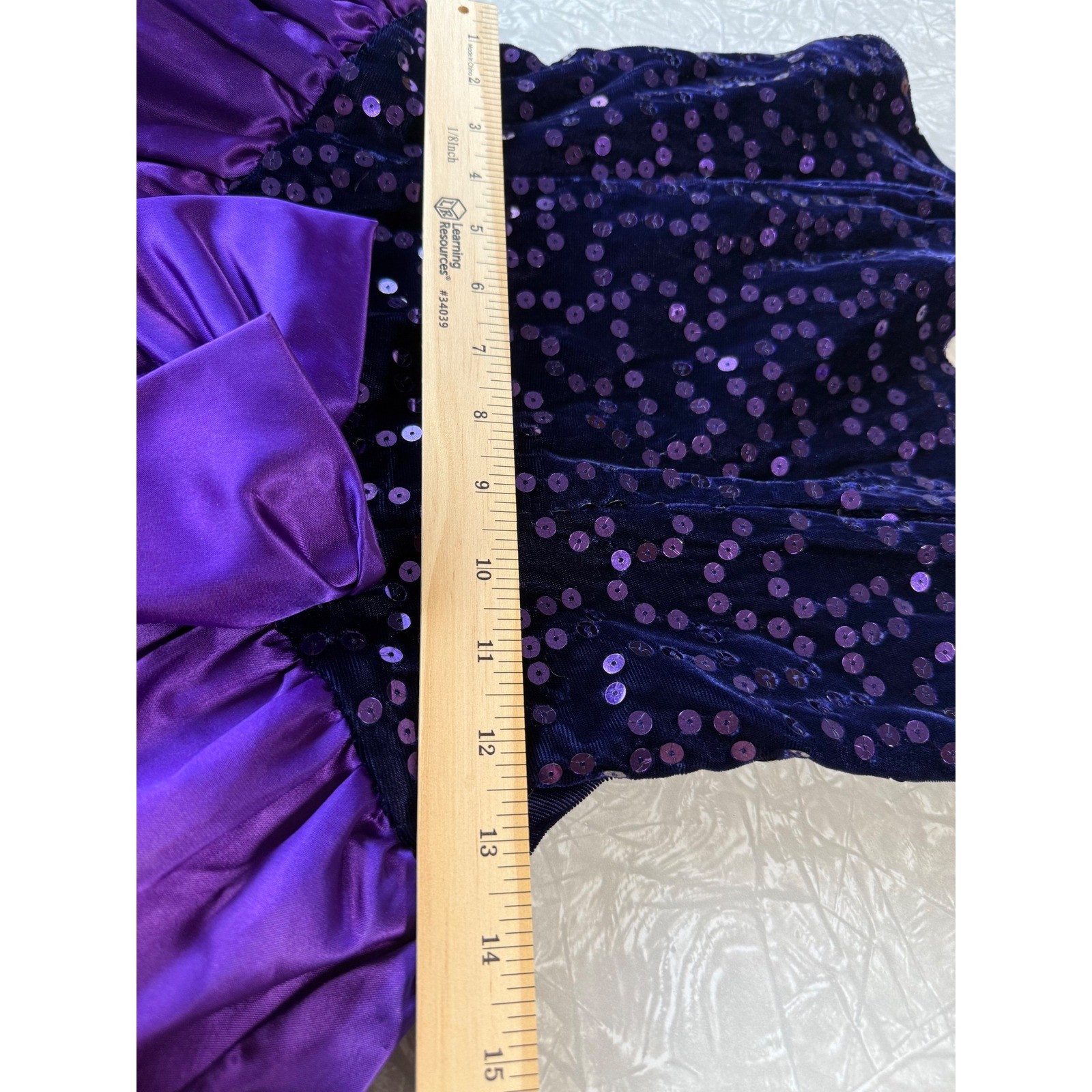 Notorious Vintage 80s Purple Sequin Velvet Satin Tiered Party Dress Size 5 Prom