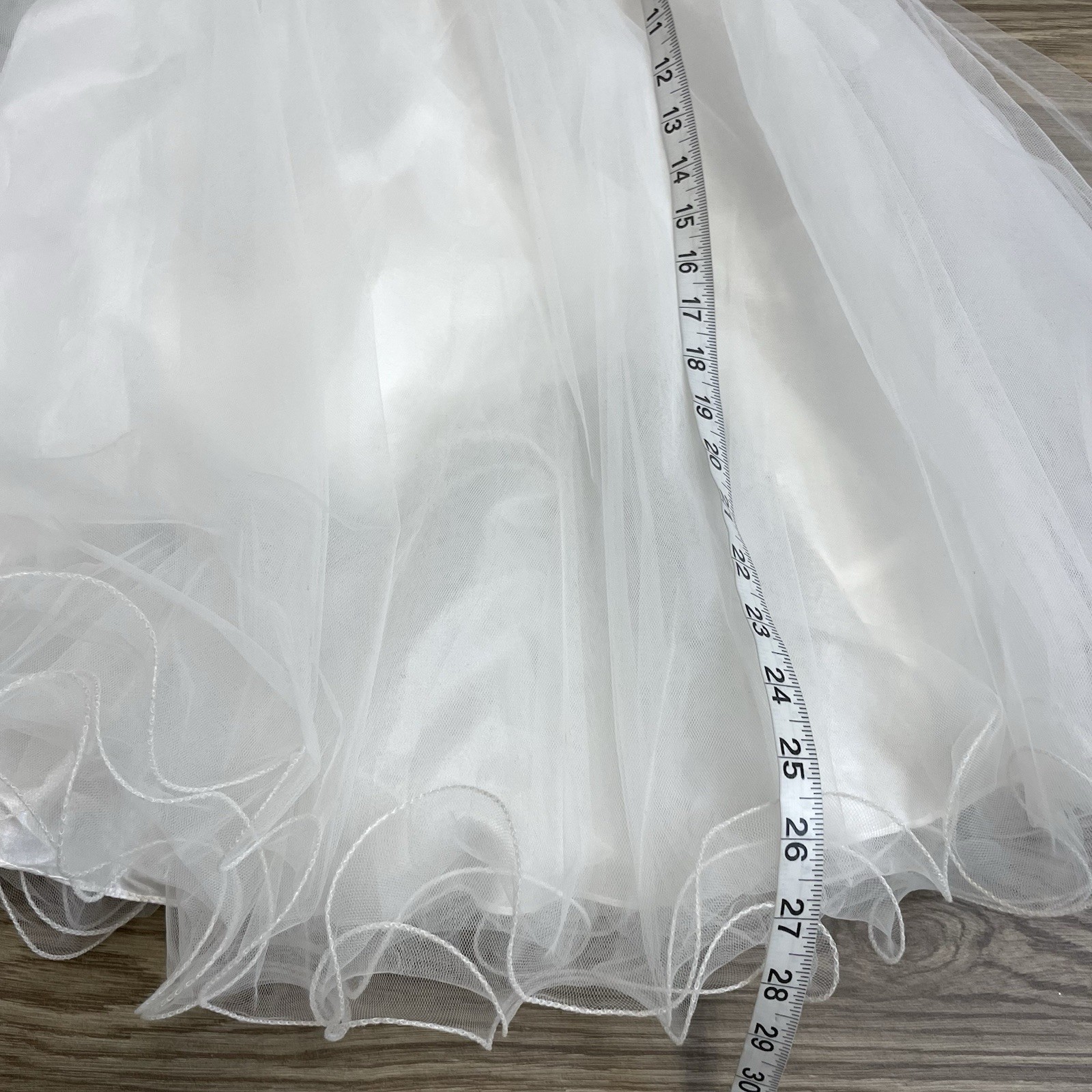 Aspeed Vintage 90s White & Silver Sequin Strapless Tulle Formal Prom Dress sz XS