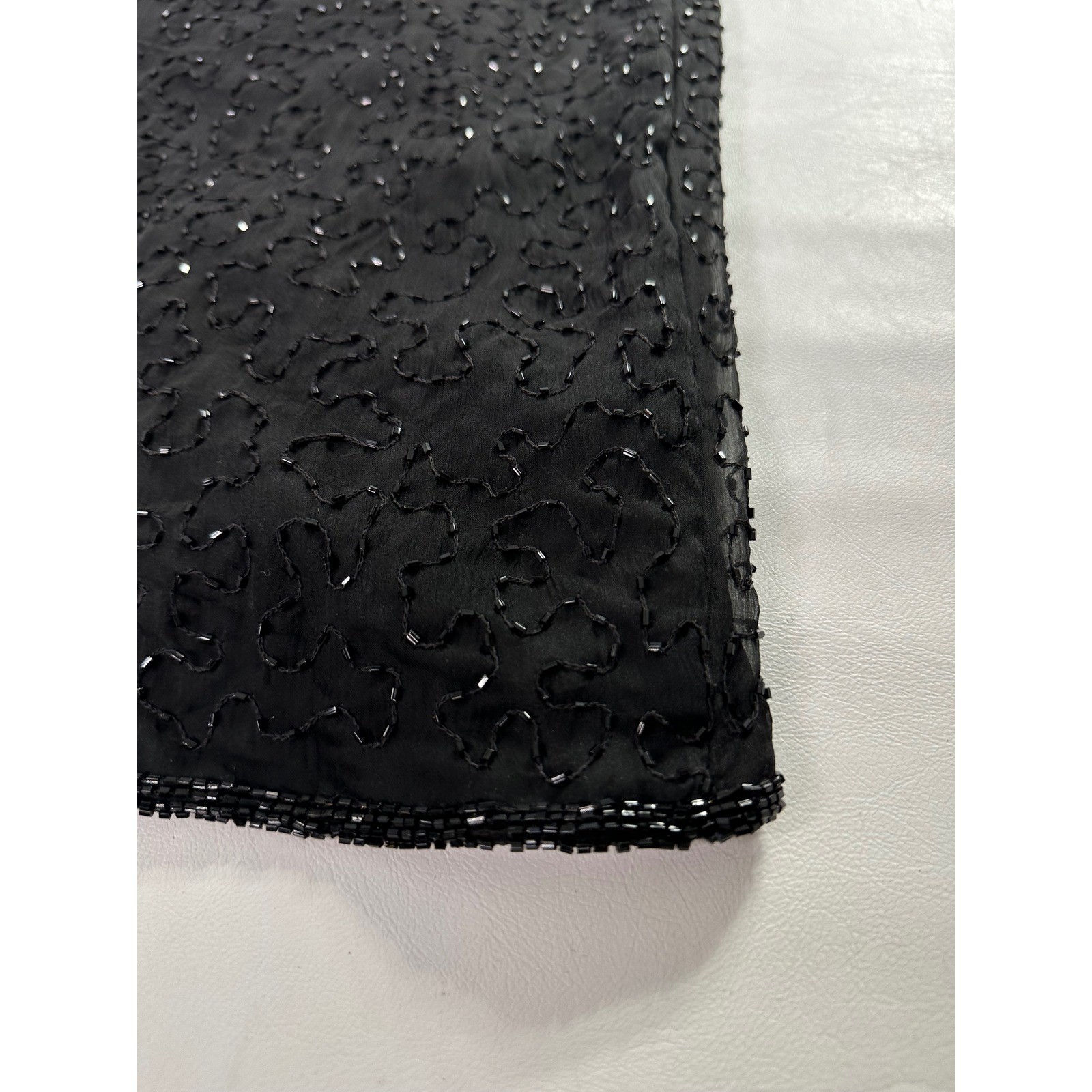 Brilliante by JA Black 100% Silk Beaded Maxi Dress Vintage 90s Formal Gown Sz M