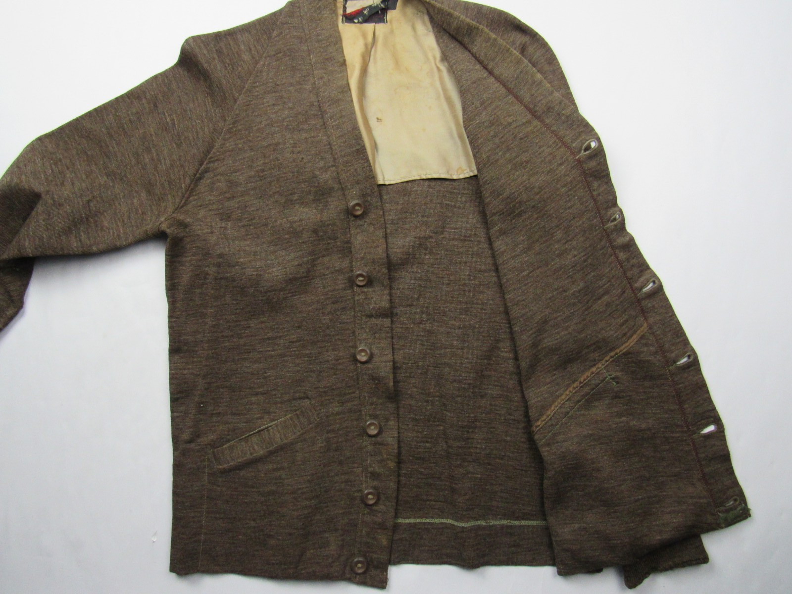 Vtg 1940s 50s Roper Knitting Co. Work Wear Knit Cardigan Sweater Mens Sz 44 40s