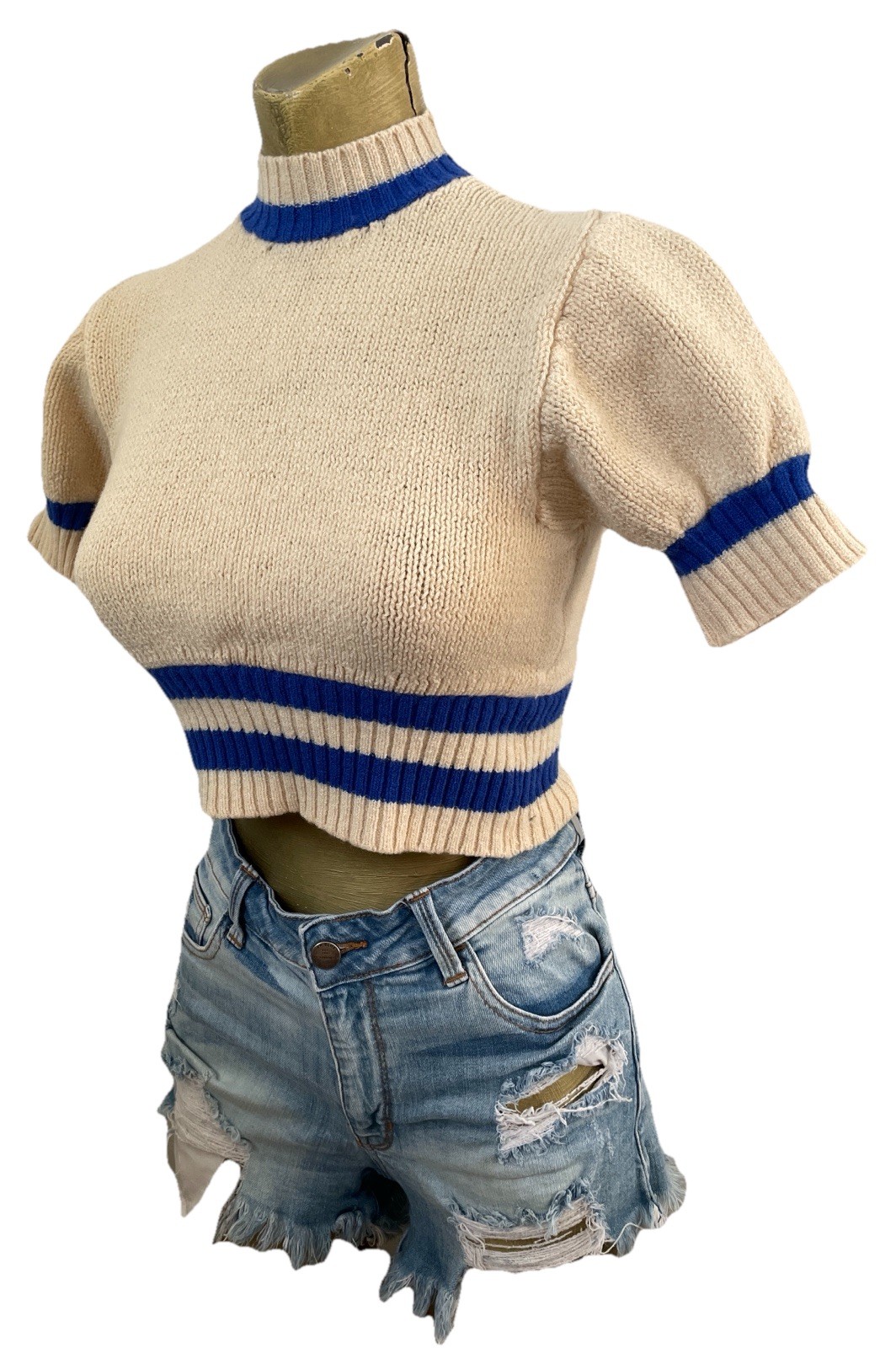 ST. JOHN KNITS Vintage Marie St. John Santana Knit CROP TOP XS / S Needs Repair