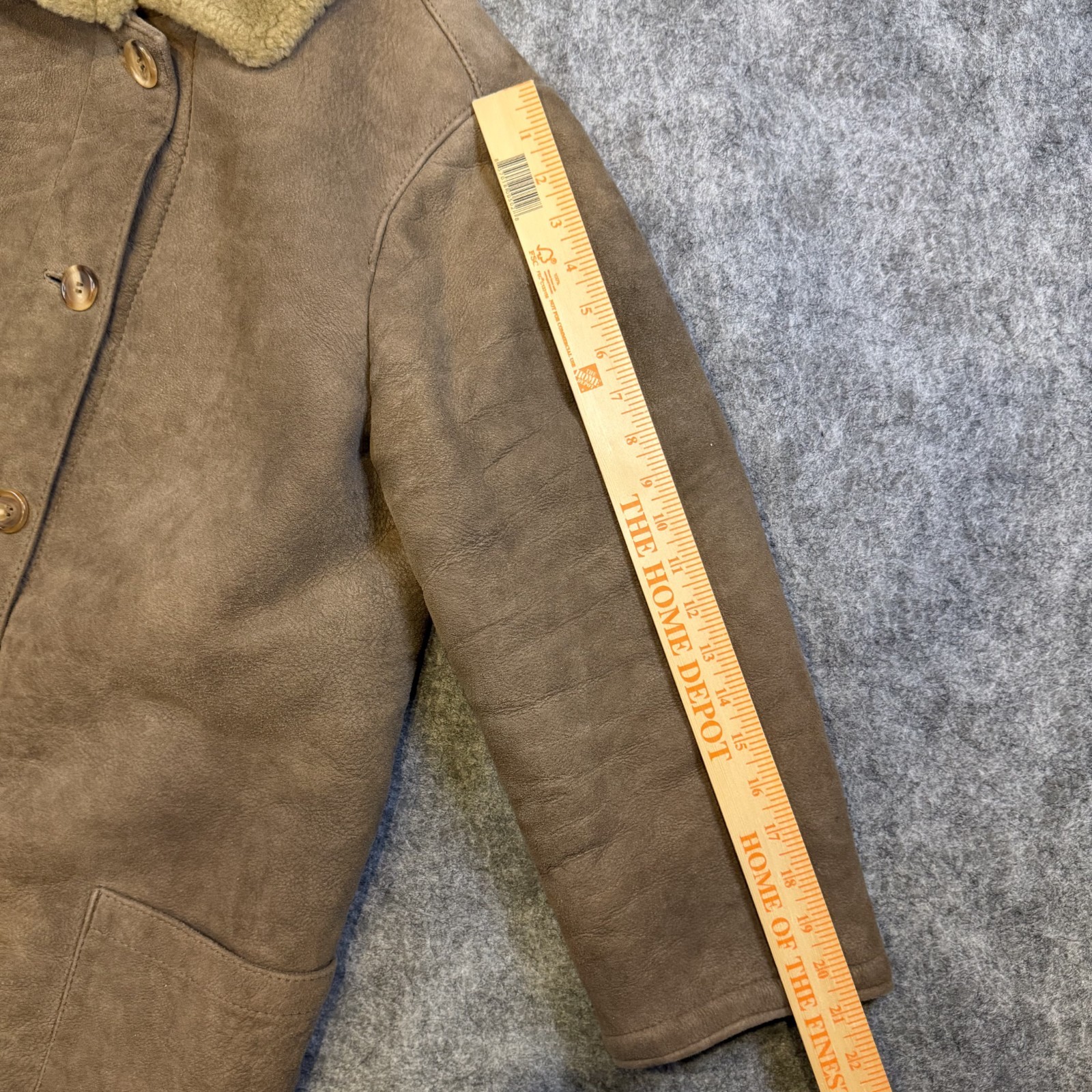 Vintage Sawyer Of Napa Abercrombie Lambskin Shearling Wool Lined Coat 12