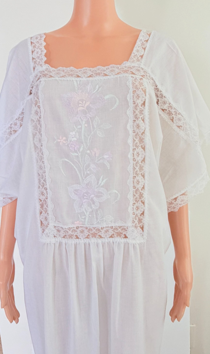 Brownstone Studio Intimate Vintage Long Nightgown White Size XL Embroidered