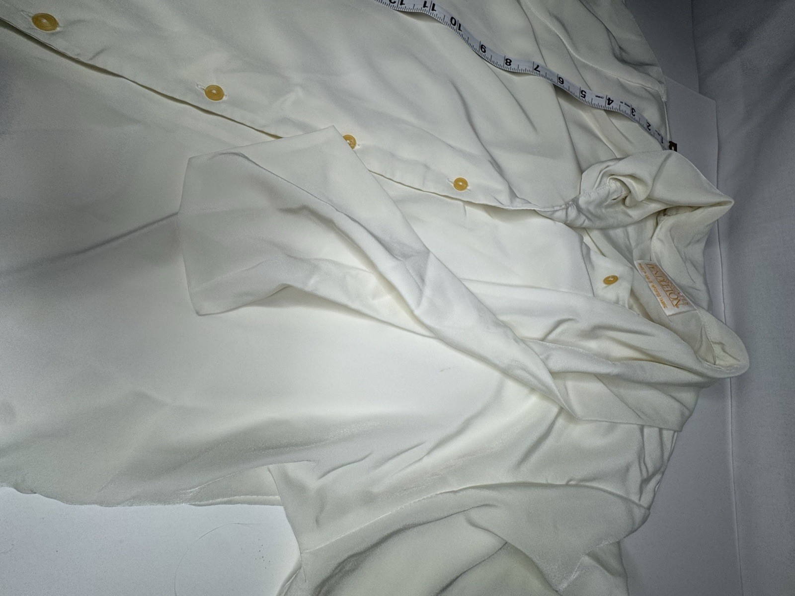 Vintage Pendleton Sophisticates Ivory Tie Neck Blouse Size 10 Satin USA