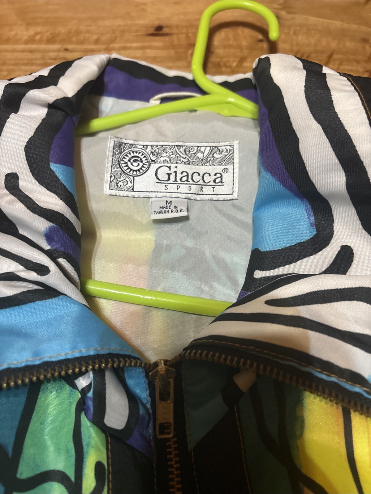 Vtg 90s Street Wear Picasso Abstract Full Zip Jacket Windbreaker Oversize Medium
