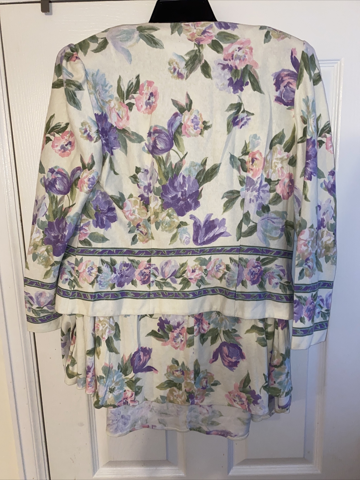 Vtg Damon II Womens Union Made Floral Skirt Suit