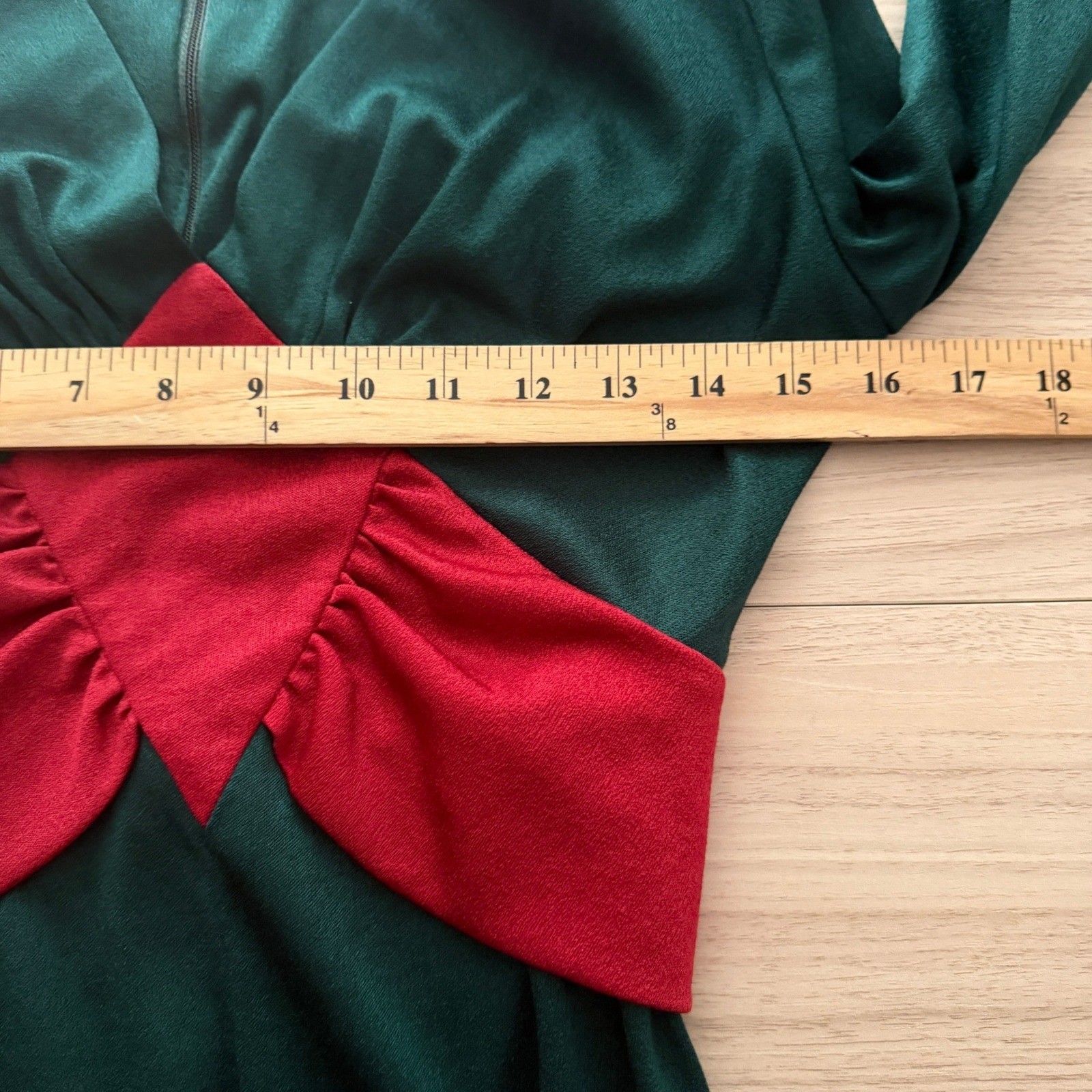 Malibu Media Vintage Long Sleeve Midi Dress Green Red Small Good