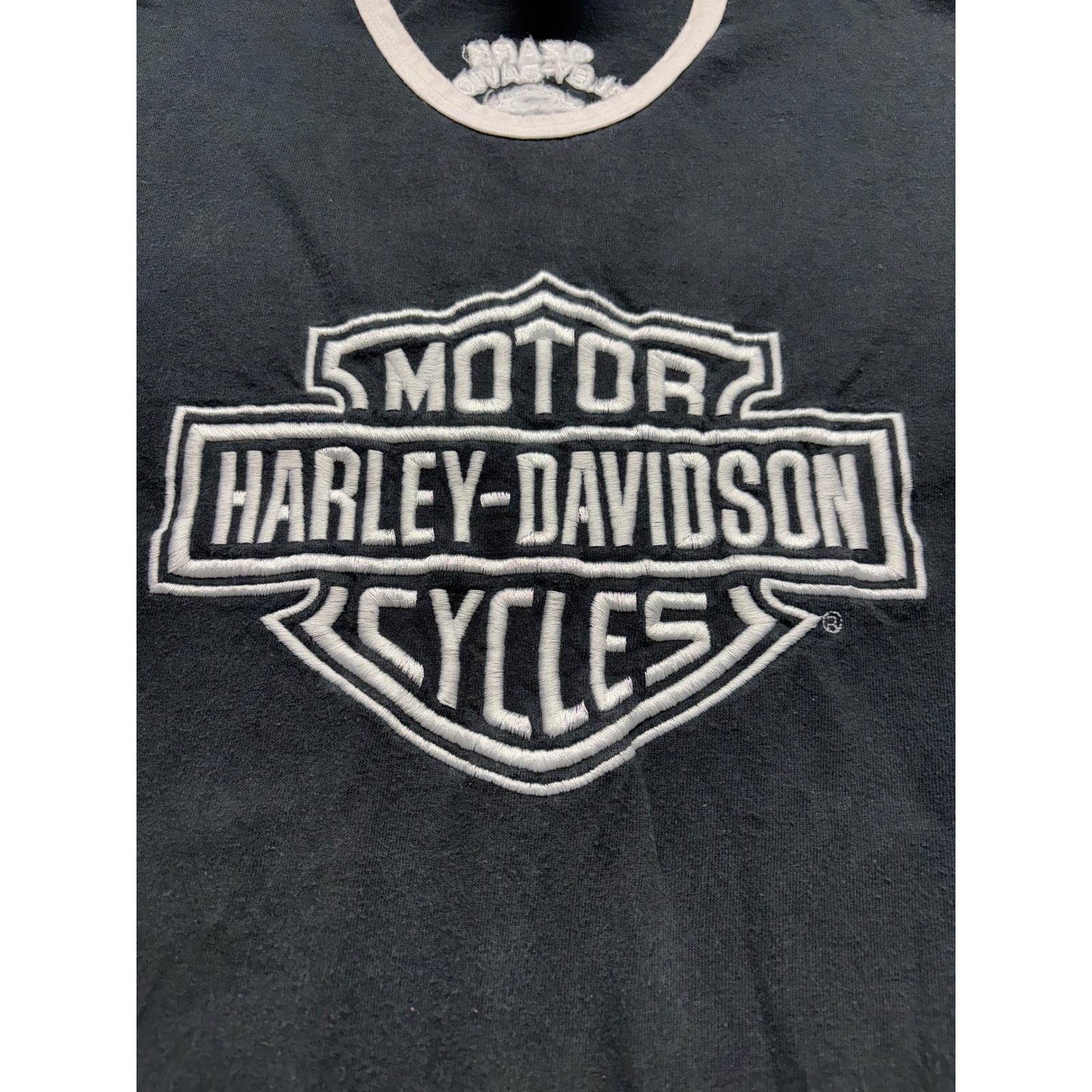 Vintage Harley-Davidson Ringer T-Shirt Black Ozark Lebanon MO Womens M