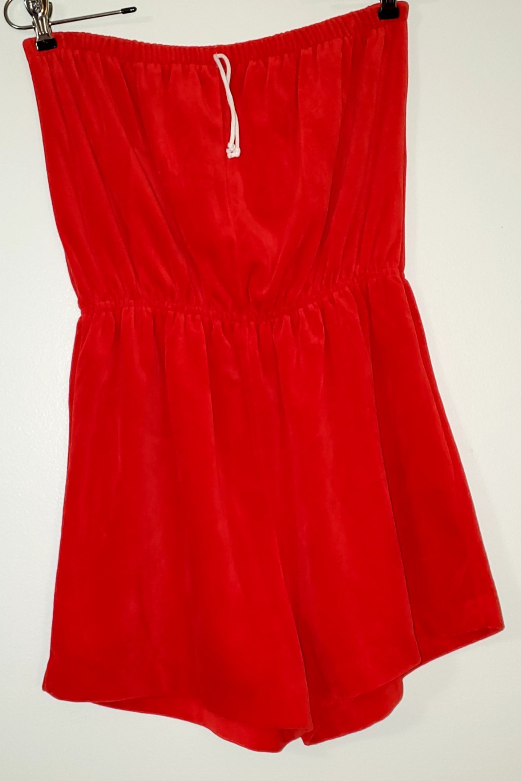 Authentic Vintage Red Terry Halter Shorts Romper sz XXL (see measurements)!