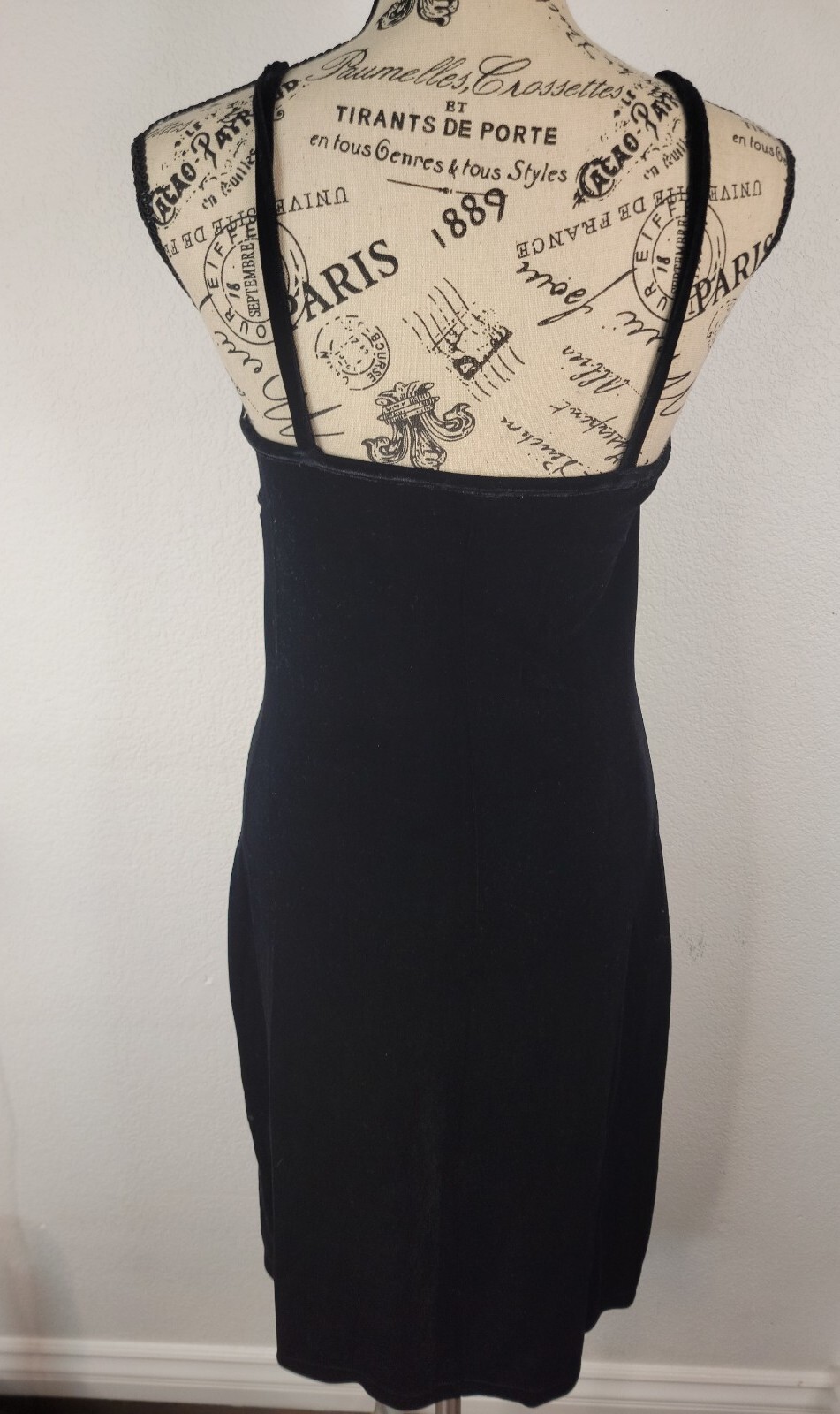 VTG 90s Y2K Velvet Whymsigoth Dress M Is that you? Brand USA Made Milkmaid Black